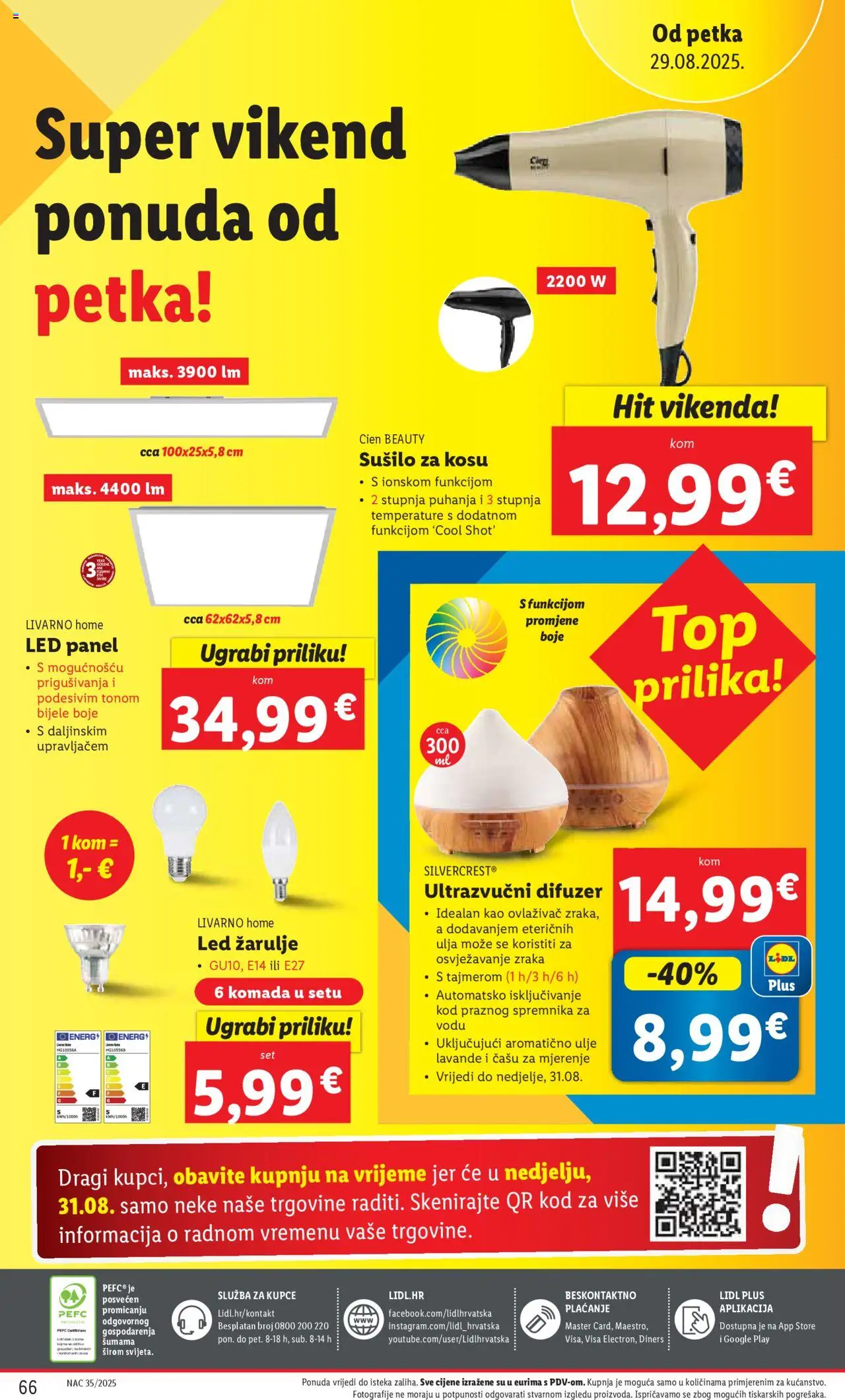 Lidl katalog | vrijedi od 25.08.2025 | Stranica: 66 | Proizvodi: Sušilo za kosu, Ulje, Žarulje