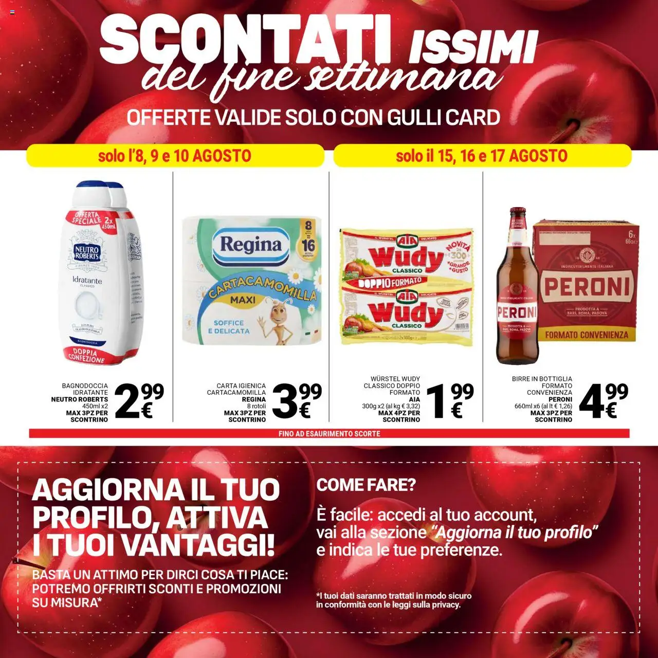 Volantino Gulliver del 08.08.2025 | Pagina: 8 | Prodotti: Carta igienica, Wurstel, Bottiglia