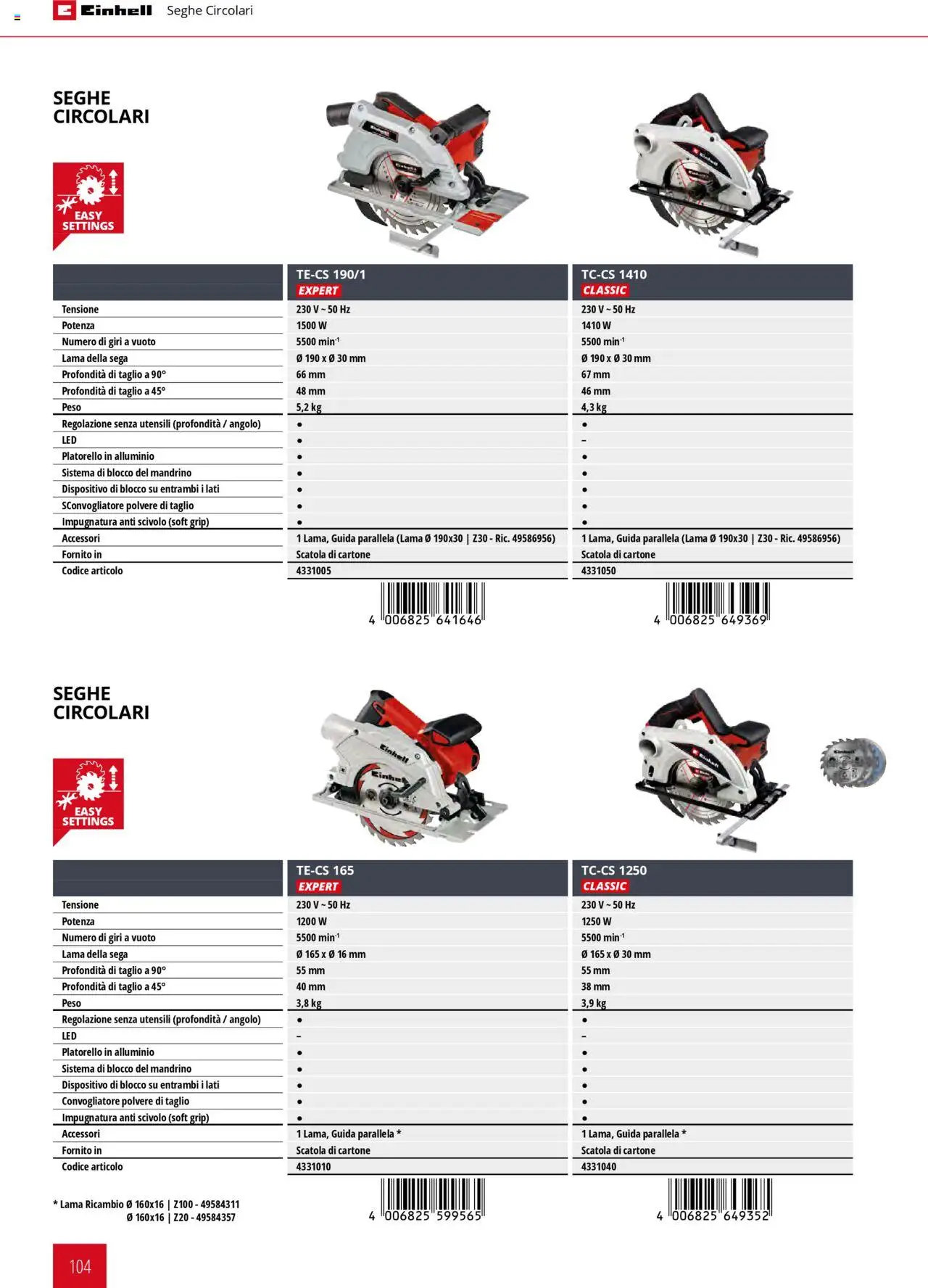 Volantino Einhell del 06.02.2025 | Pagina: 104 | Prodotti: Scivolo, Alluminio, Sega, Scatola