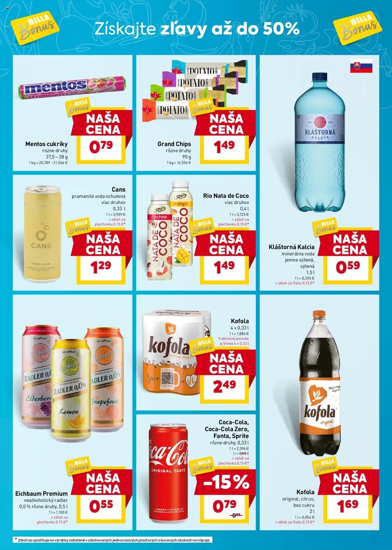 Billa bonus leták │ platný od 02.07.2025 | Strana: 5 | Produkty: Sprite, Grapefruit, Voda, Cola