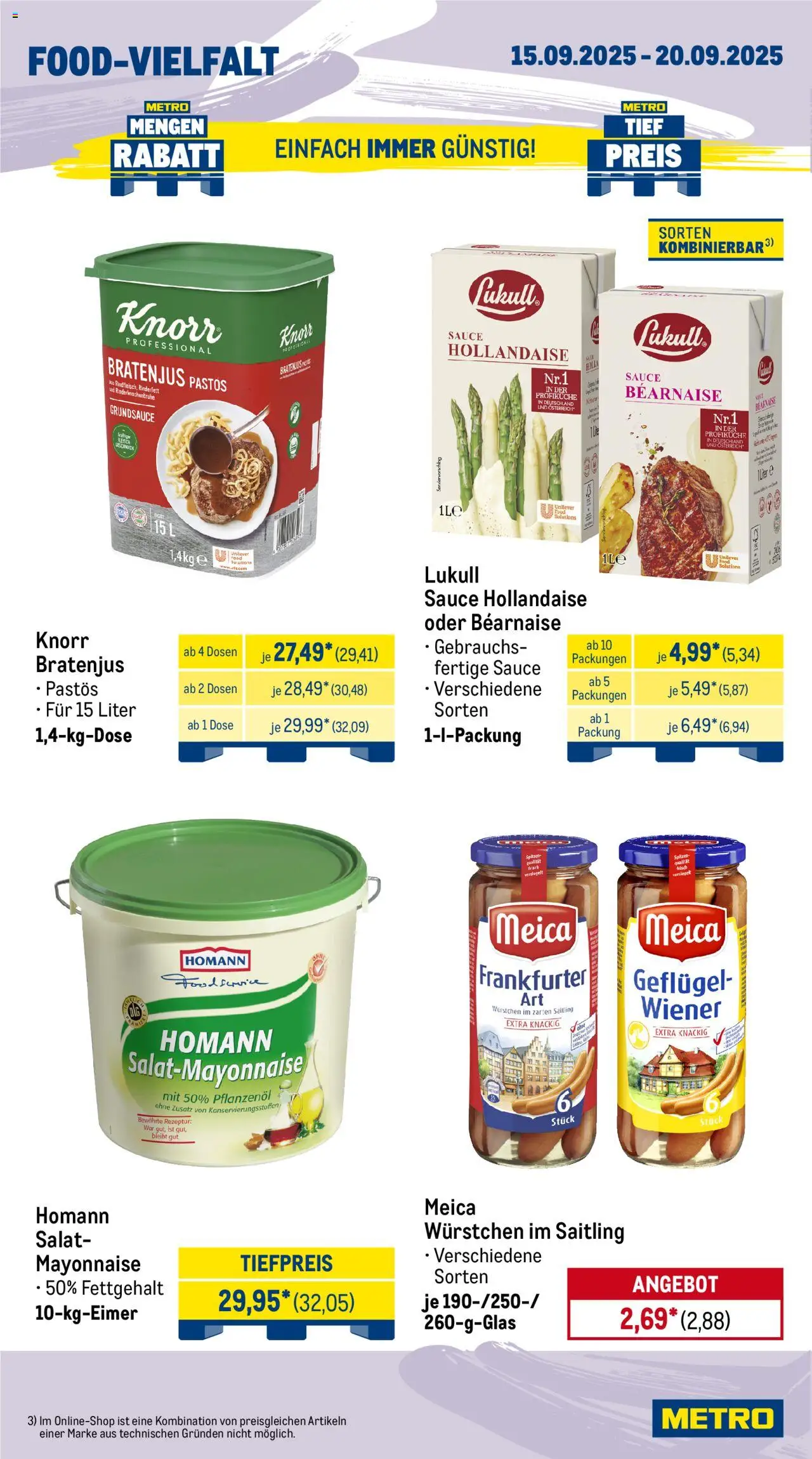 Metro Wochen-Angebote Gastro – gültig ab 15.09.2025 | Seite: 12 | Produkte: Knorr, Meica, Mayonnaise, Salat