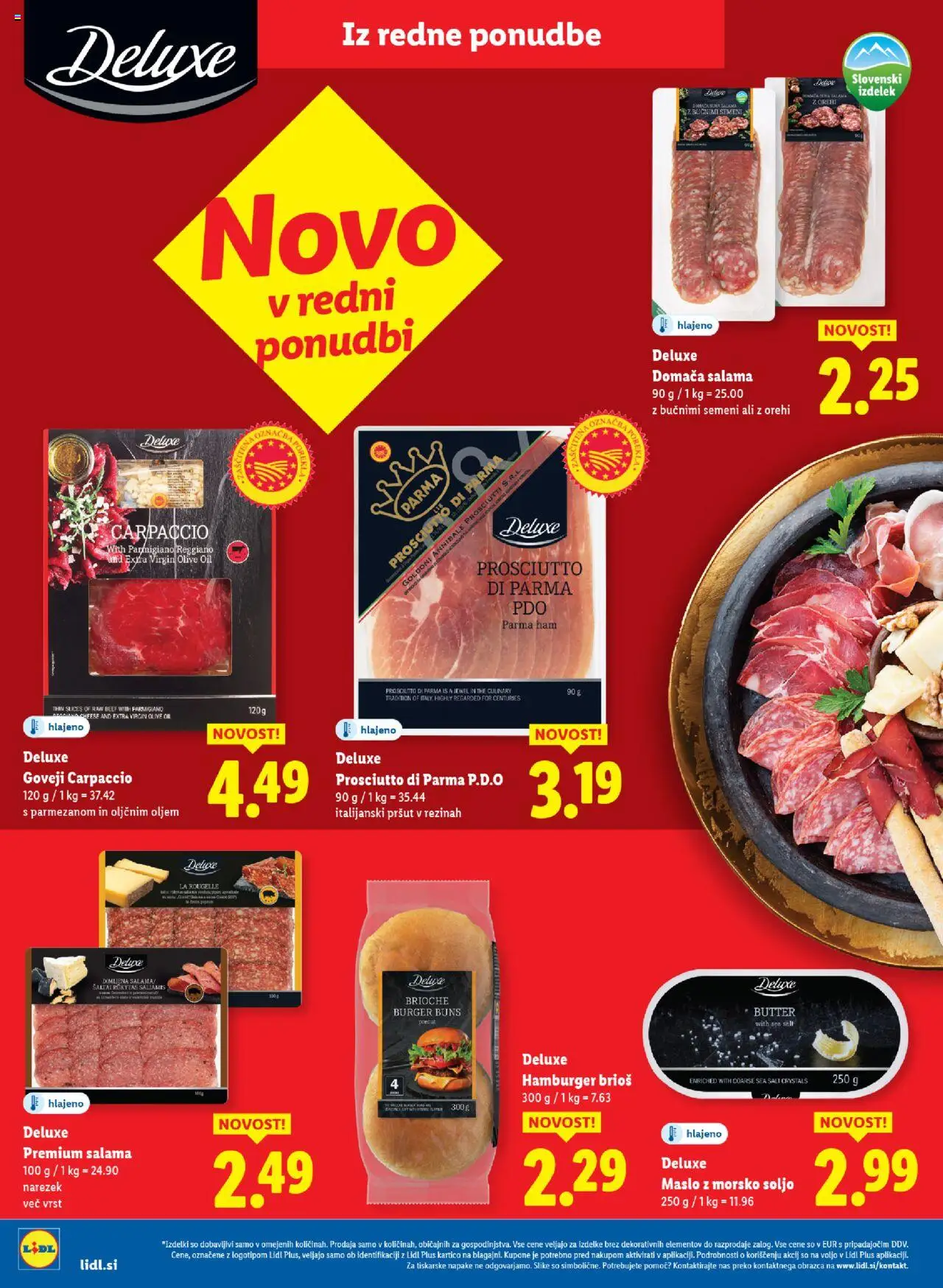 Novi Lidl katalog ponudbe – veljaven od 23.10.2025 | Stran: 52 | Izdelki: Narezek, Olive, Maslo, Salama