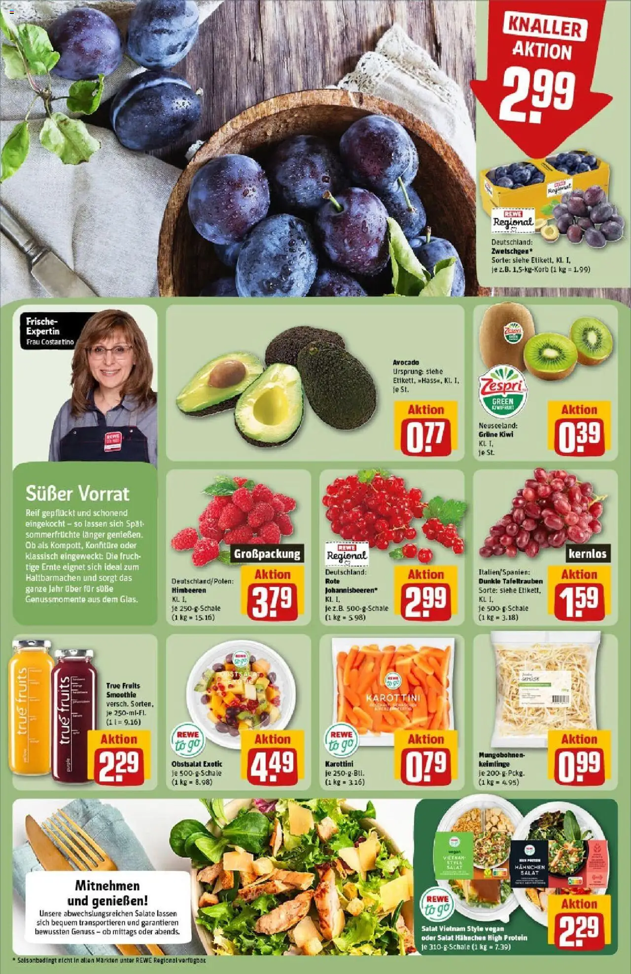 Rewe prospekt Lübeck	 - gültig ab dem 27.07.2025 | Seite: 8 | Produkte: Hahnchen, Gemüse, Kiwi, Salat
