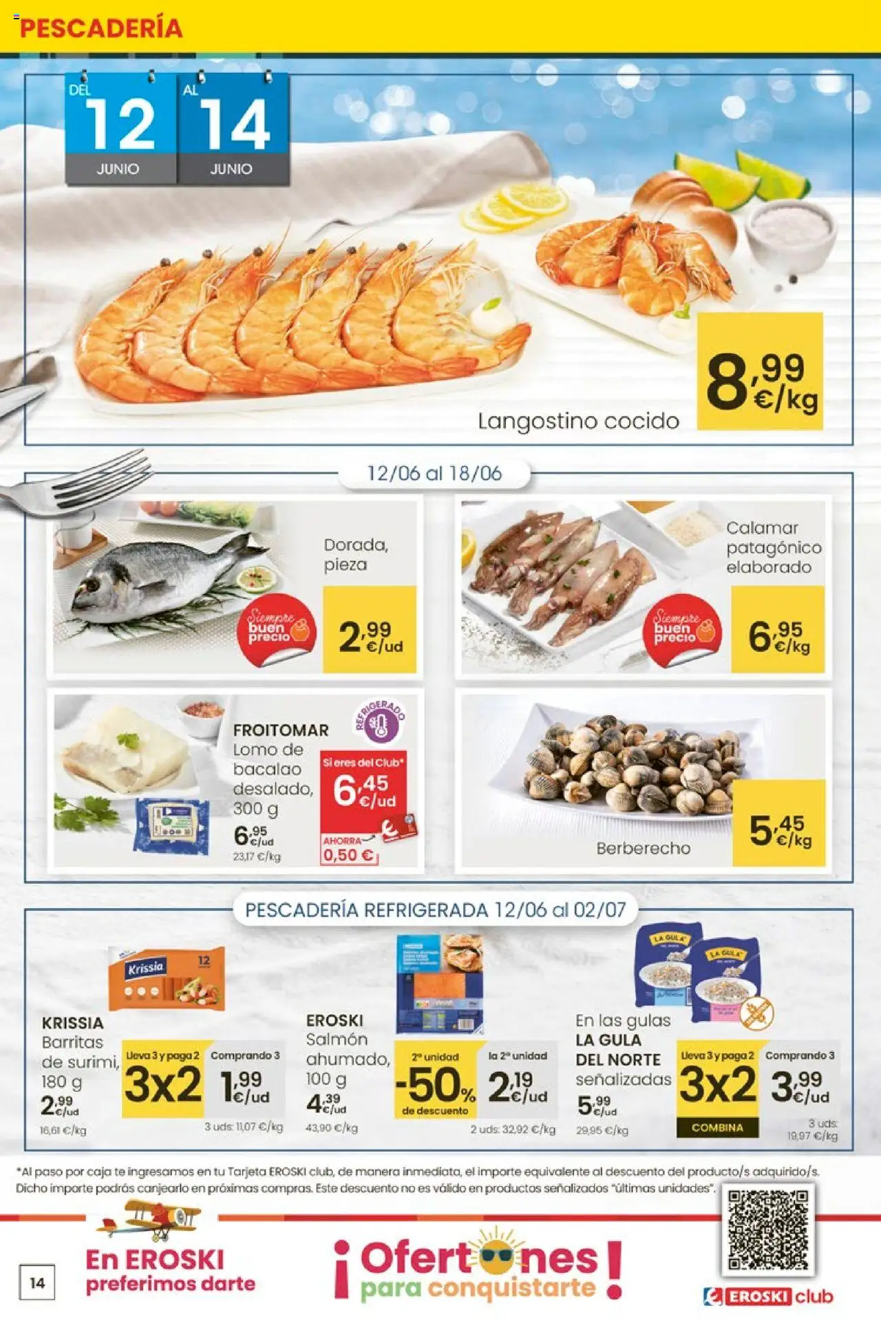 Eroski - Ofertones para conquistarte │ válido desde el 12.06.2025 | Página: 14 | Productos: Té, Caja, Langostino