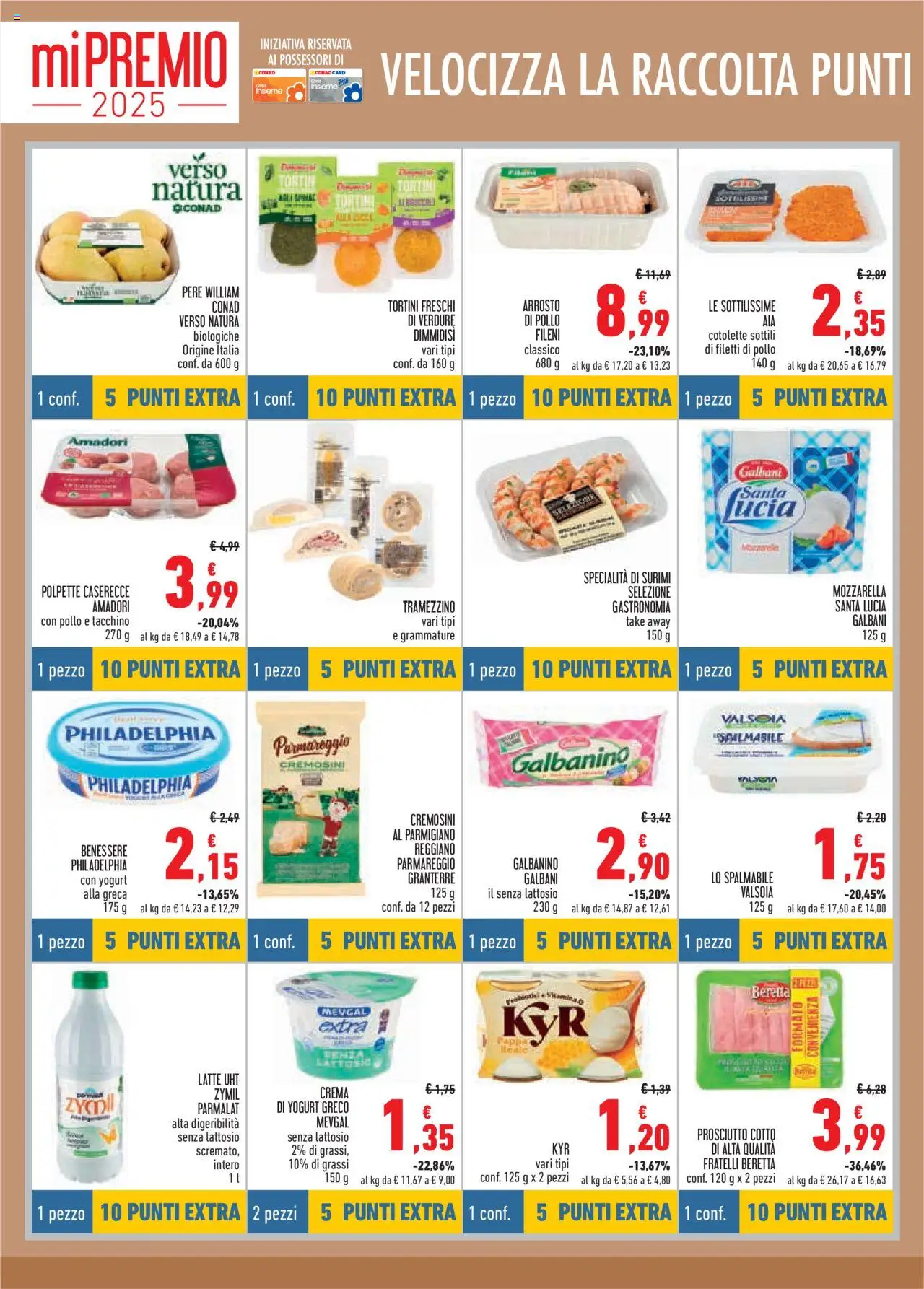 Volantino Conad del 09.10.2025 | Pagina: 4 | Prodotti: Yogurt greco senza lattosio, Surimi, Verdure, Tramezzino