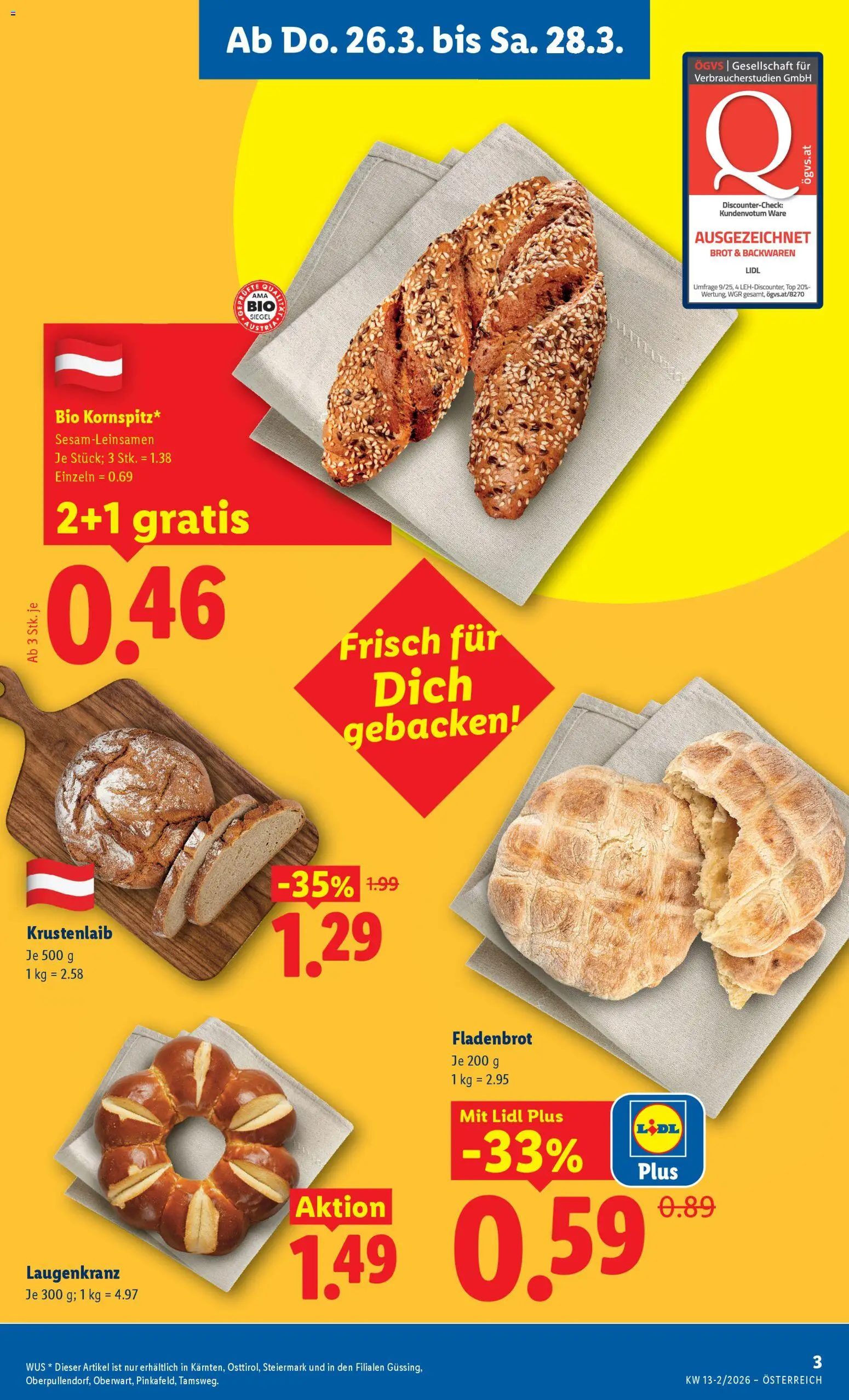 Lidl Flugblatt - Oberpullendorf, Güssing, Oberwart gültig ab 26.03.2026 | Seite: 5 | Produkte: Brot