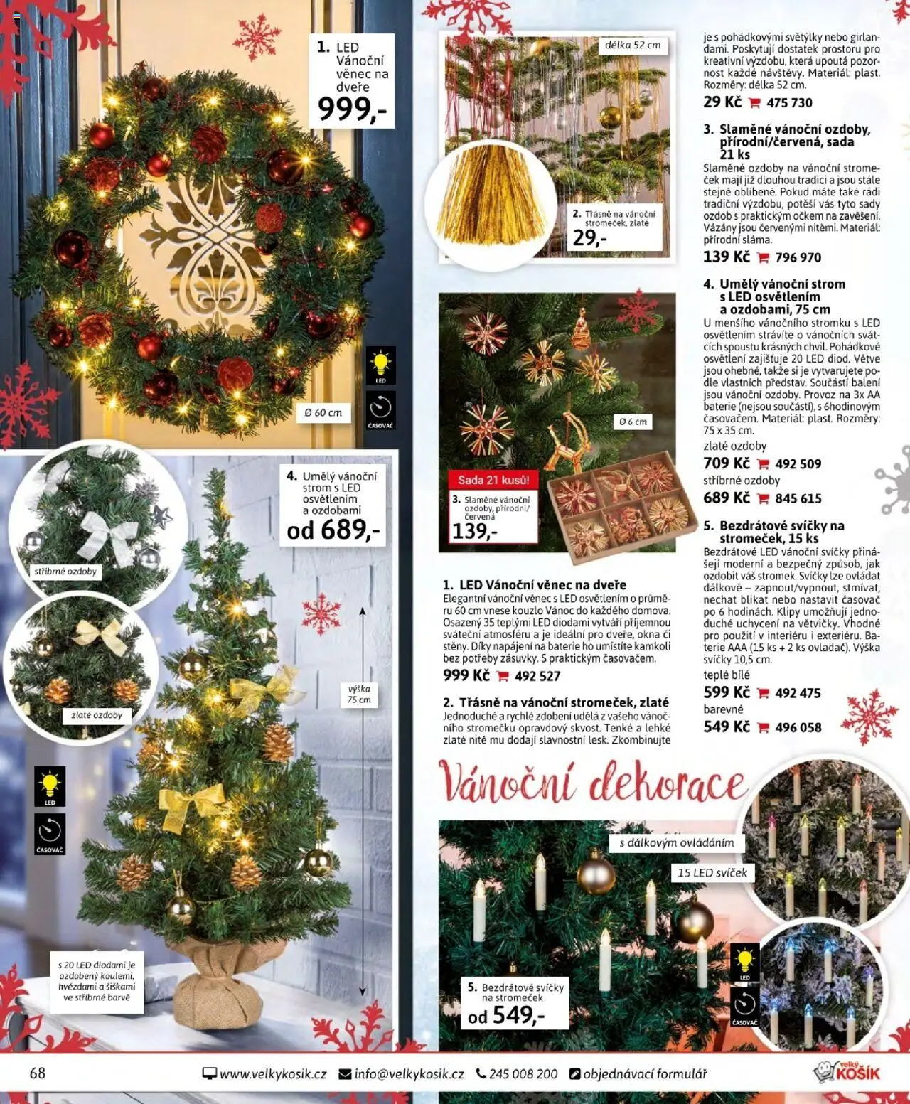 Velký Košík katalog říjen od 01.10.2025 | Strana: 68 | Produkty: Svíčky, Baterie, LED, Dekorace