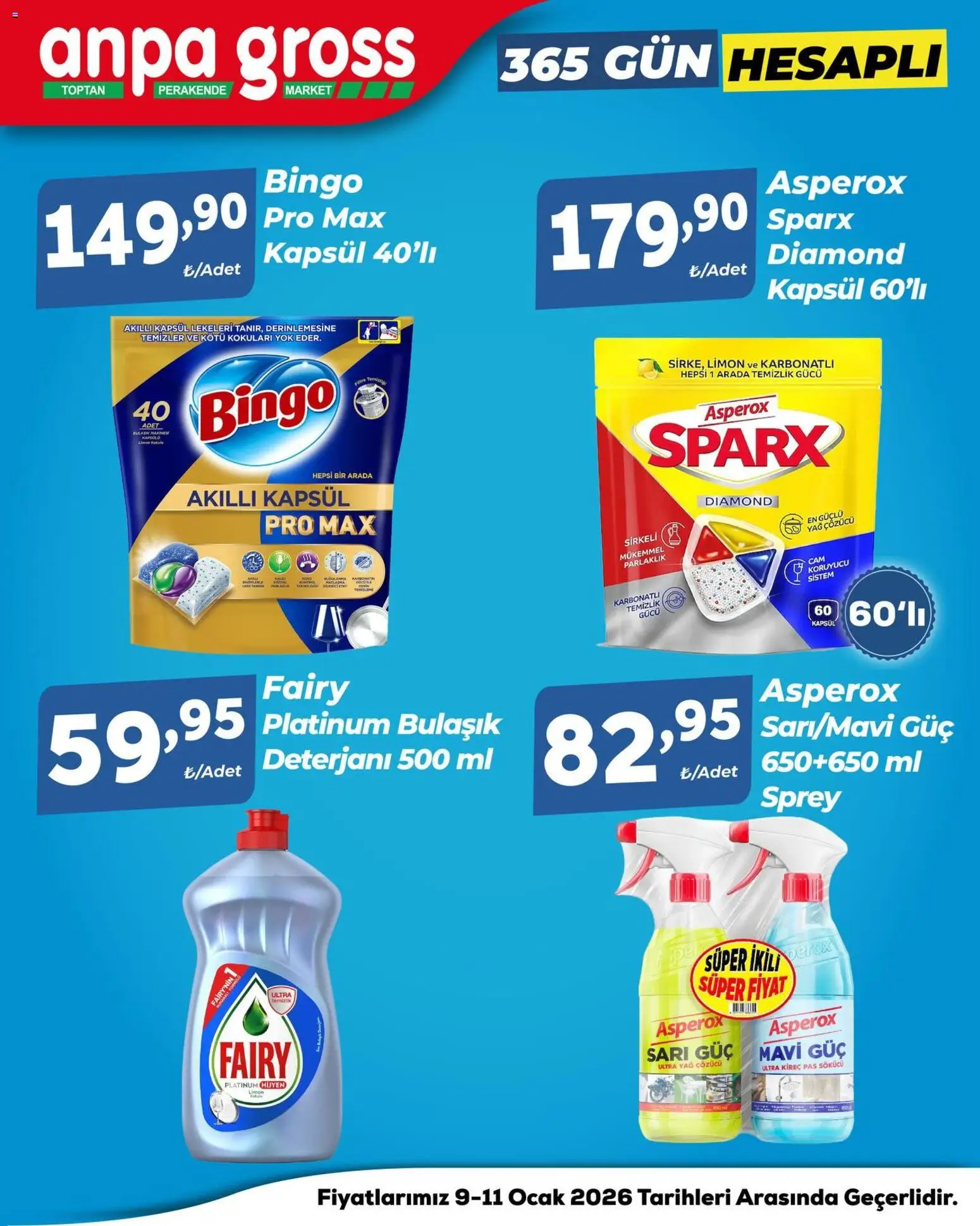 Anpa Gross İndirim - 09.01.2026 tarihinden itibaren geçerlidir | Sayfa: 4 | Ürünler: Yağ, Yağ çözücü, Limon, Ocak
