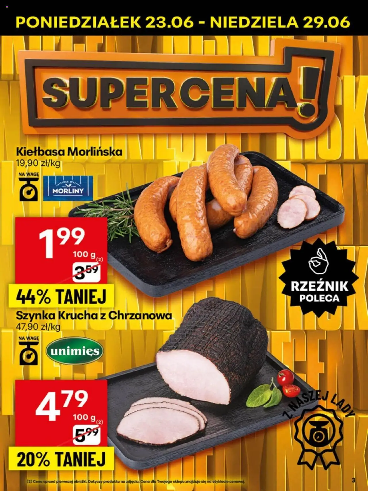 Delikatesy Centrum Gazetka - Sklepy Własne od 23.06.2025 | Strona: 3 | Produkty: Kiełbasa, Szynka