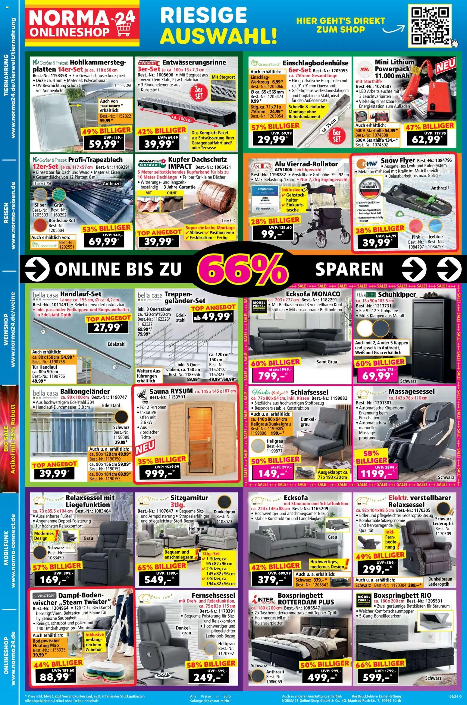 Norma Prospekt 	 – gültig ab 19.01.2026 | Seite: 20 | Produkte: Sitzgarnitur, Relaxsessel, Kissen, Boxspringbett