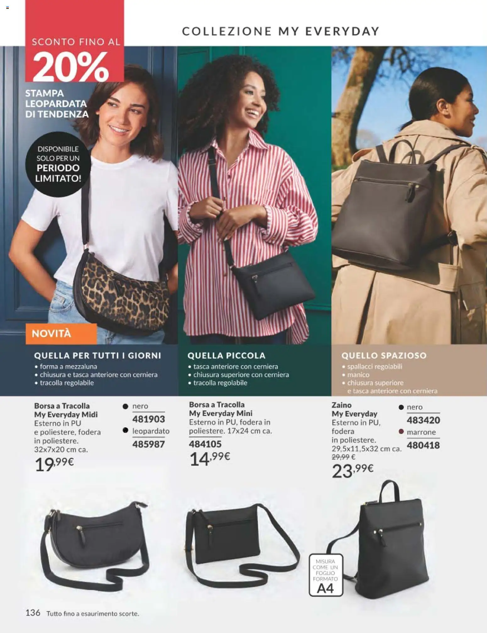 Volantino Avon del 01.02.2026 | Pagina: 136 | Prodotti: Zaino, Borsa, Stampa