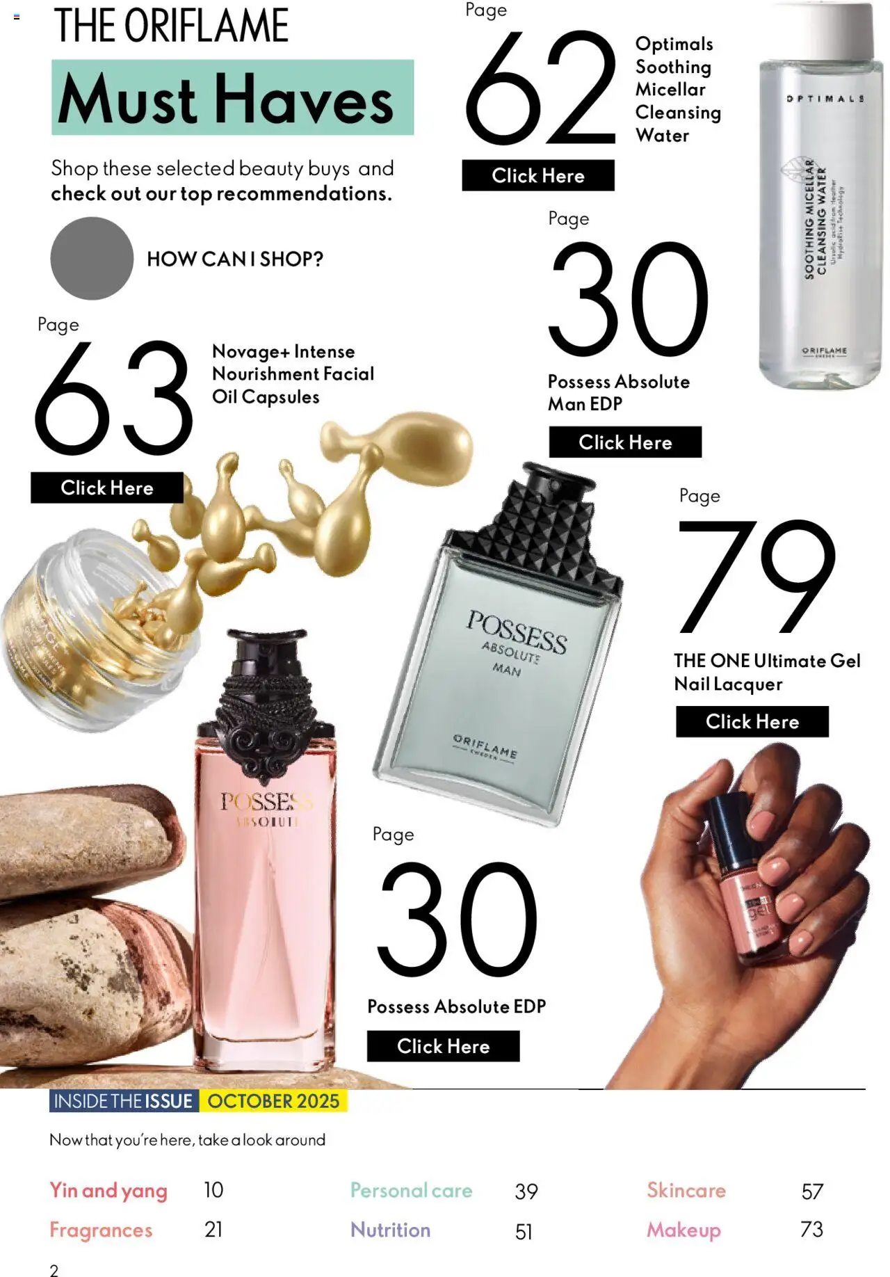 Oriflame Catalogue  valid from 01.10.2025 | Page: 2 | Products: Čokoladni napitci, Water, Oil