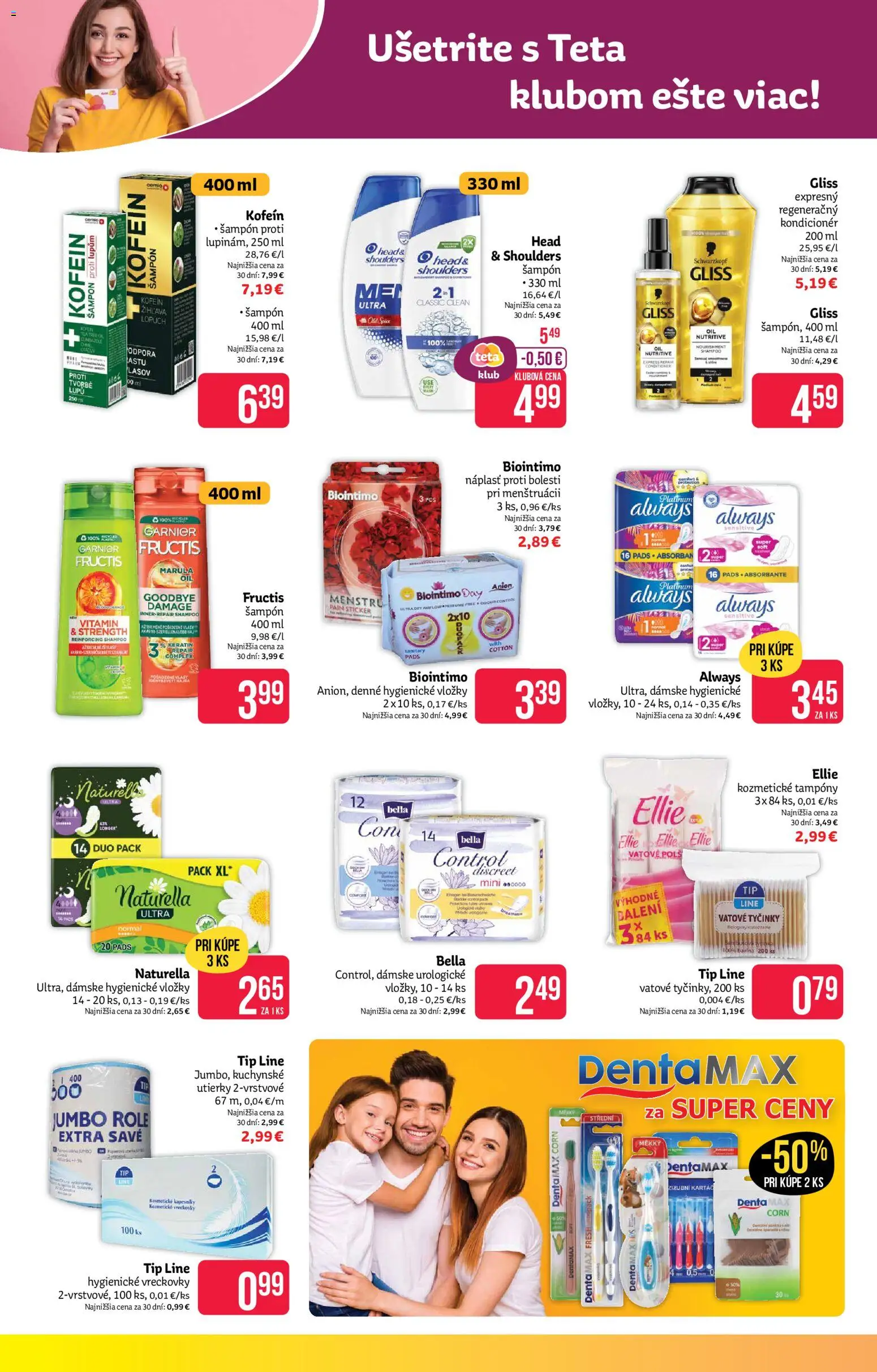 Nové Teta drogerie akcie – leták je platný od 27.10.2025 | Strana: 10 | Produkty: Šampón, Kondicionér, Head & Shoulders, Pec