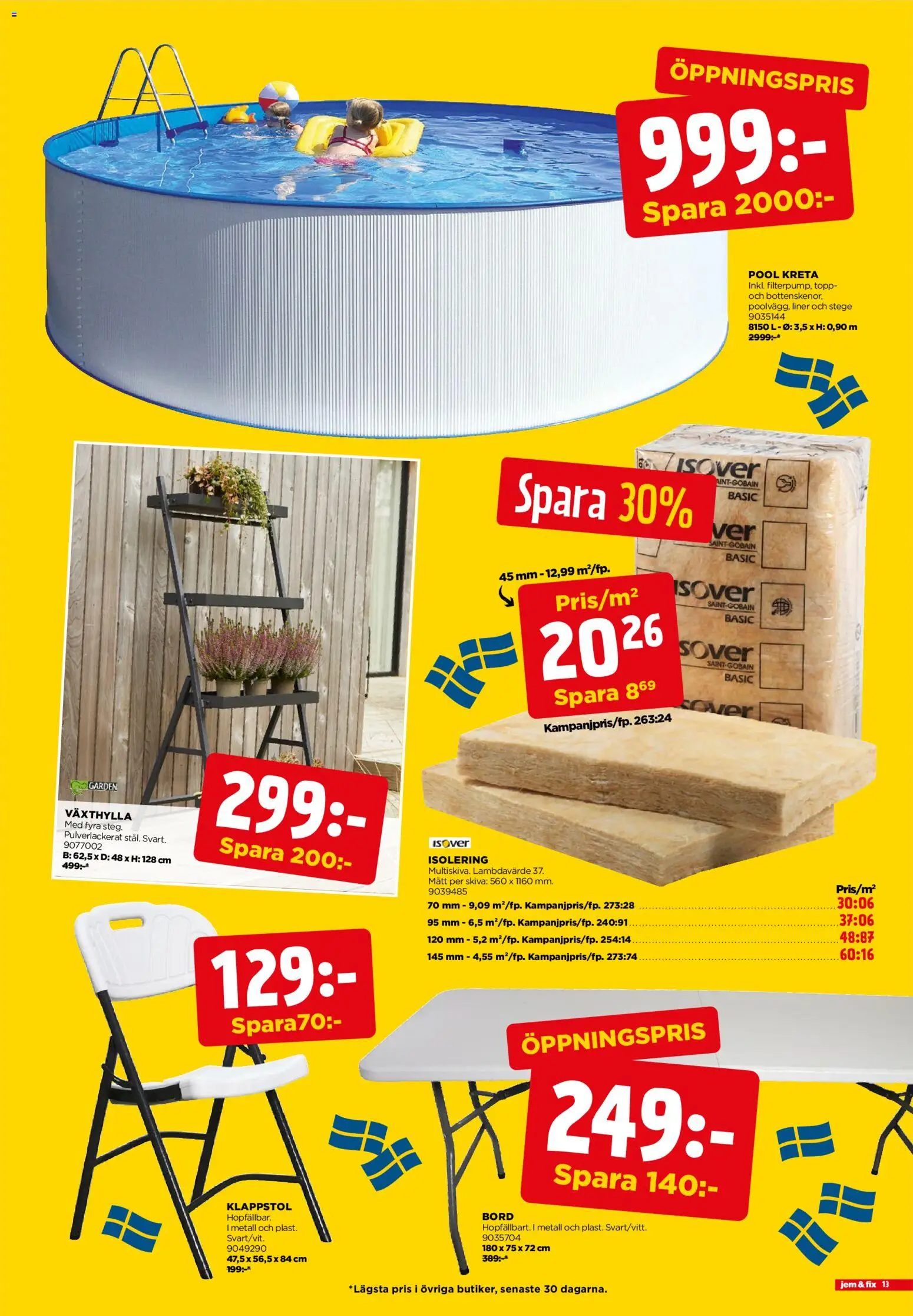 Jem & Fix reklamblad aktuell från 22.04.2026 | Sida: 13 | Produkter: Pool, Bord, Topp