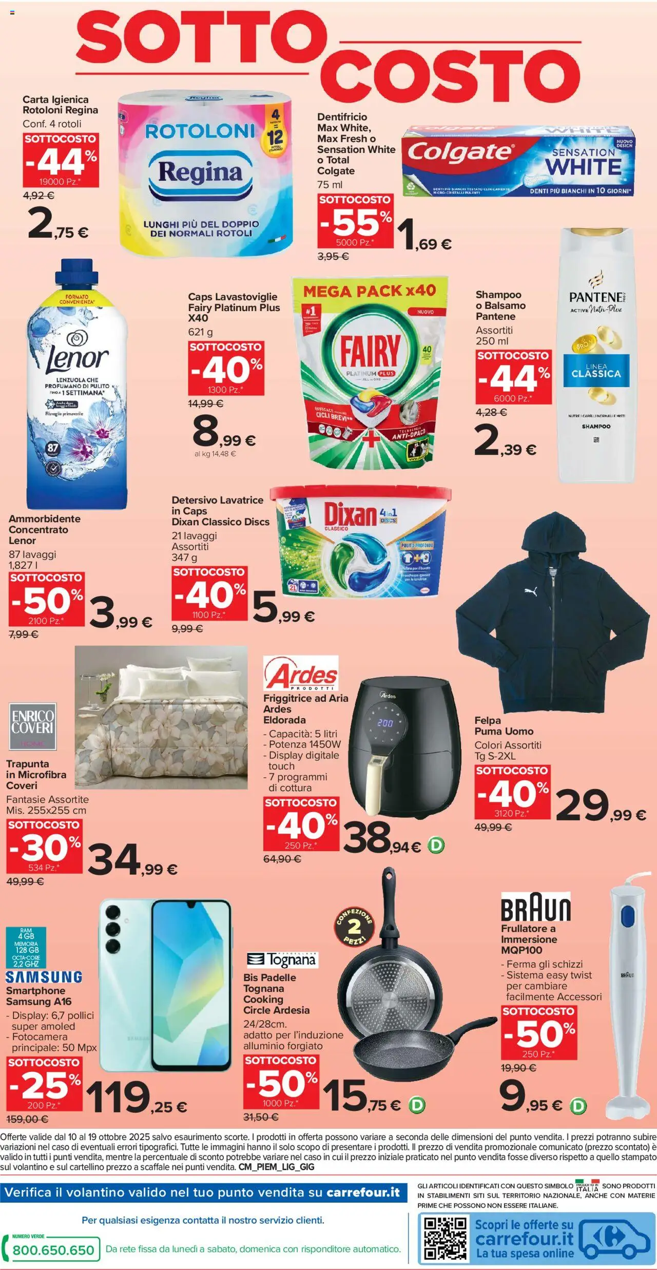 Volantino Carrefour del 10.10.2025 | Pagina: 26 | Prodotti: Shampoo, Smartphone, Scaffale, Lenzuola