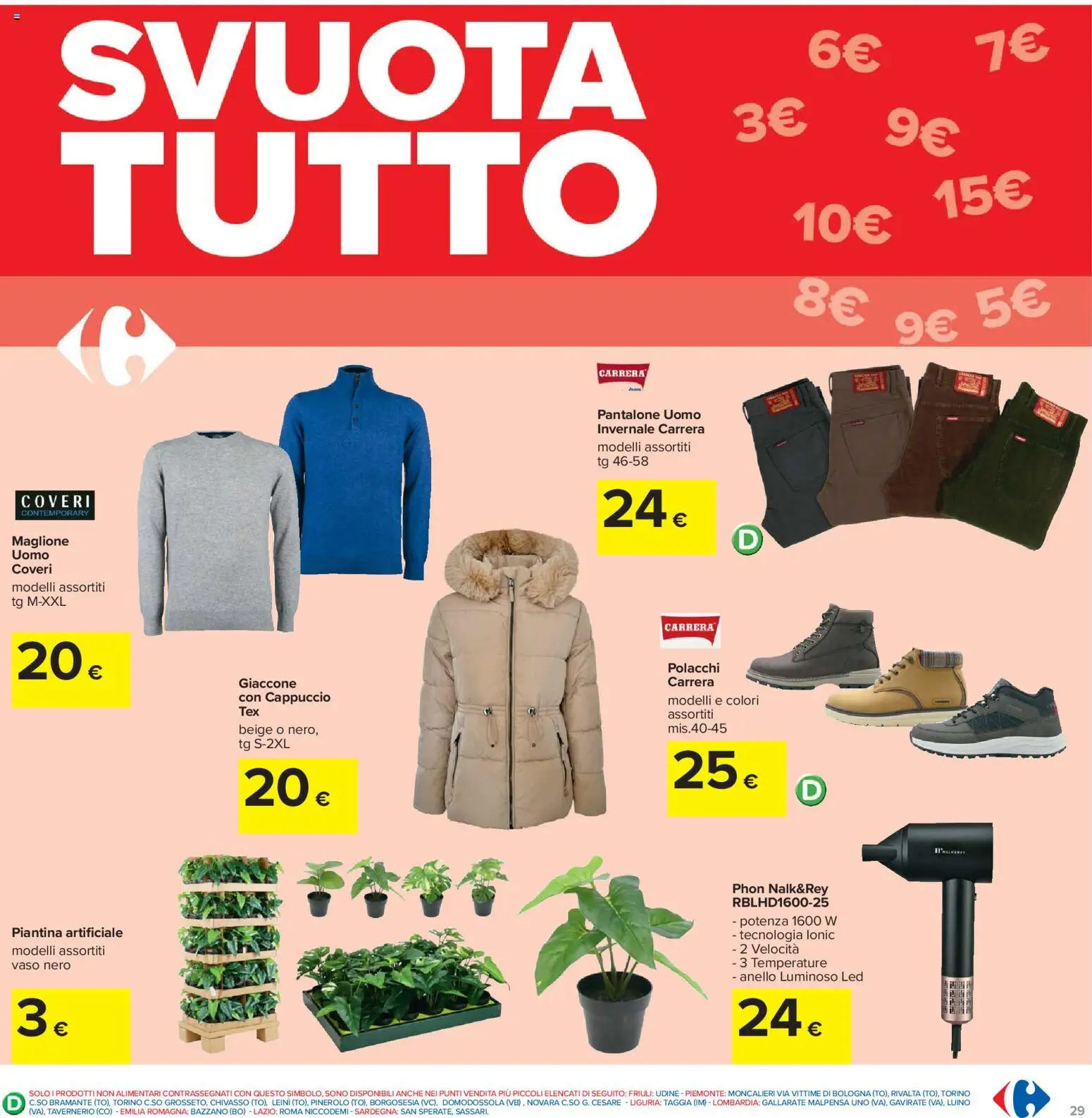 Volantino Carrefour del 27.01.2026 | Pagina: 29 | Prodotti: Maglione, Cappuccio, Anello, Vaso