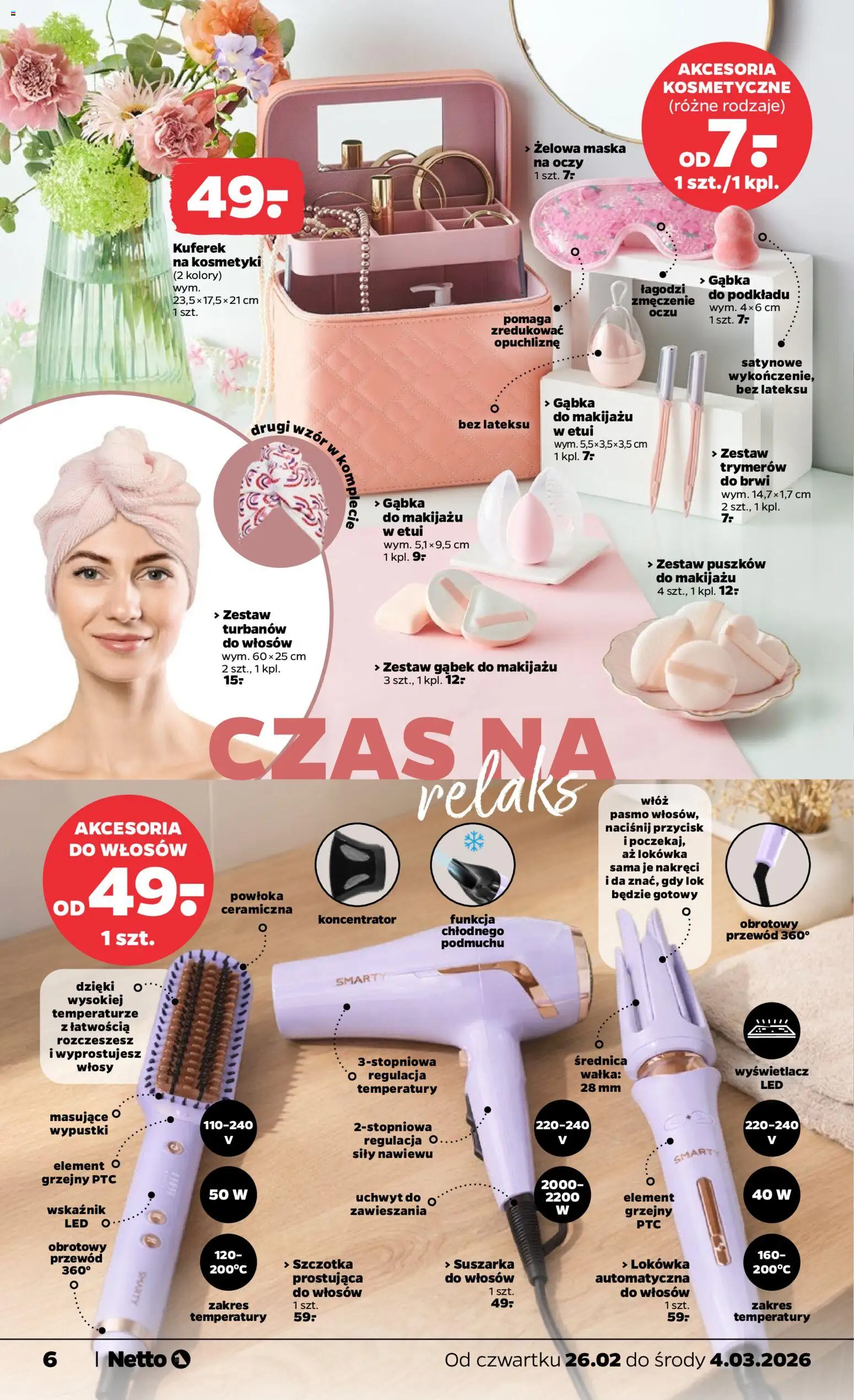 Netto gazetka - Non Food od 26.02.2026 | Strona: 6 | Produkty: Kosmetyki, Lokówka, Szczotka, Maska