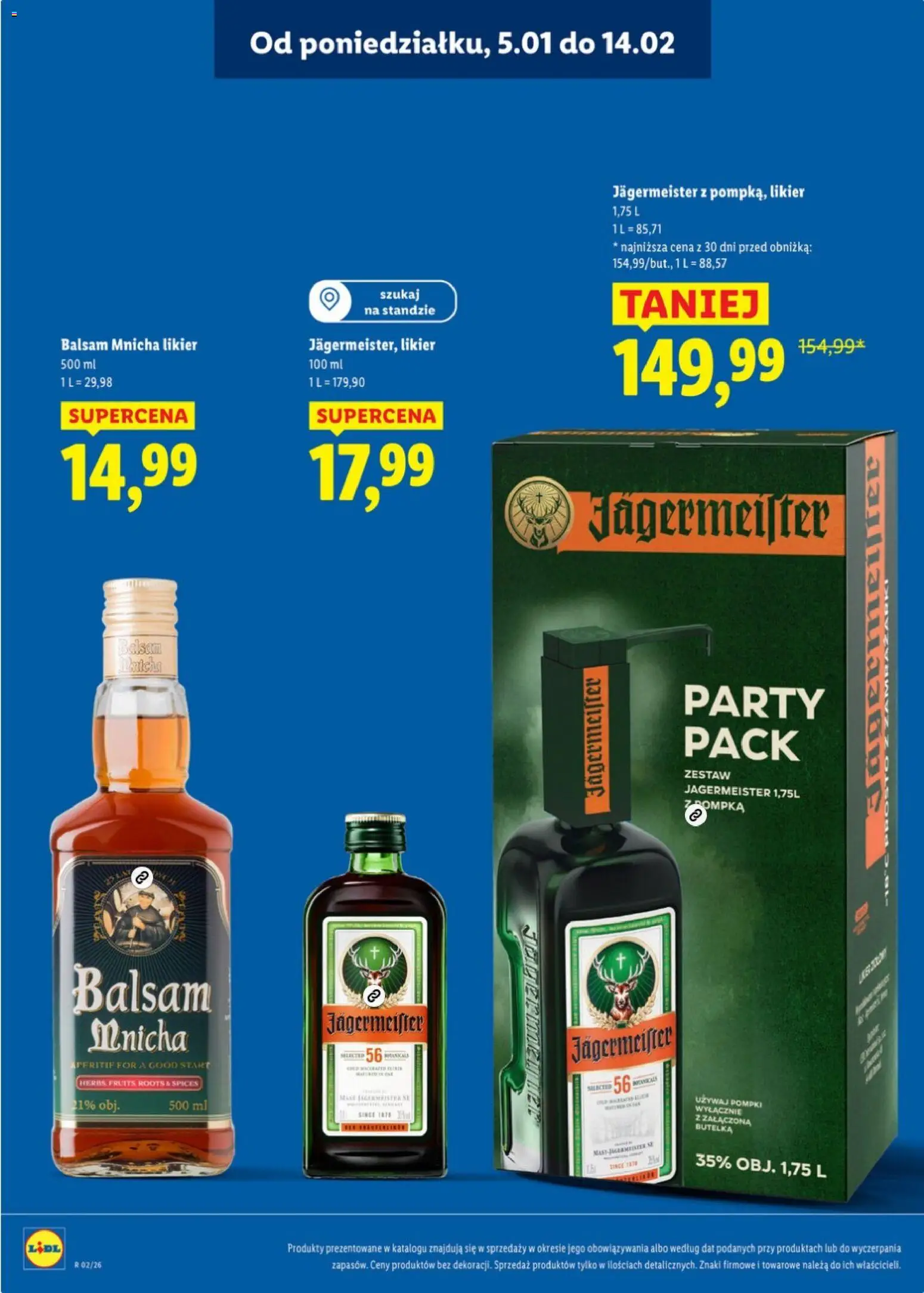 Lidl Katalog alkoholi mocnych od 05.01.2026 | Strona: 15 | Produkty: Jagermeister