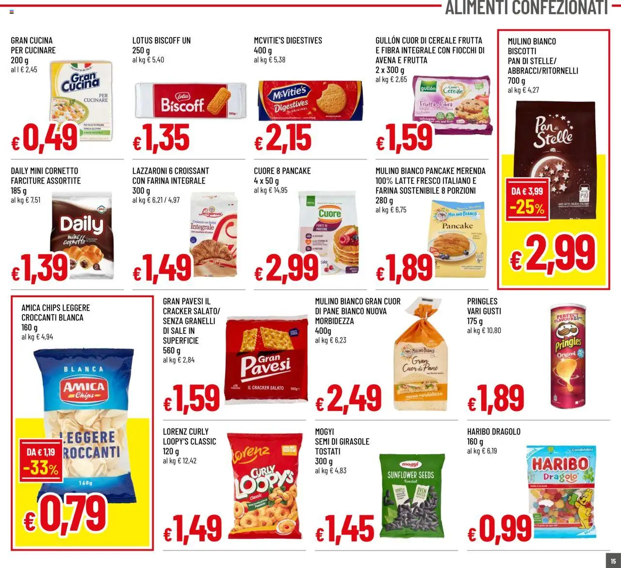 Volantino Galassia del 21.08.2025 | Pagina: 15 | Prodotti: Biscotti, Fiocchi, Sale, Croissant