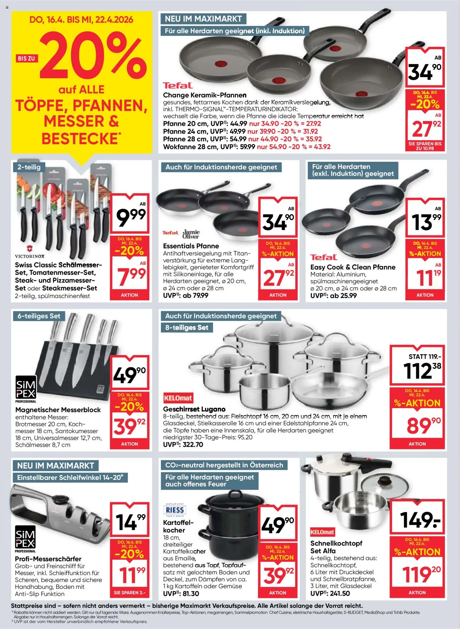 Maximarkt Flugblatt gültig ab 16.04.2026 | Seite: 22 | Produkte: Kartoffeln, Gemüse, Kocher