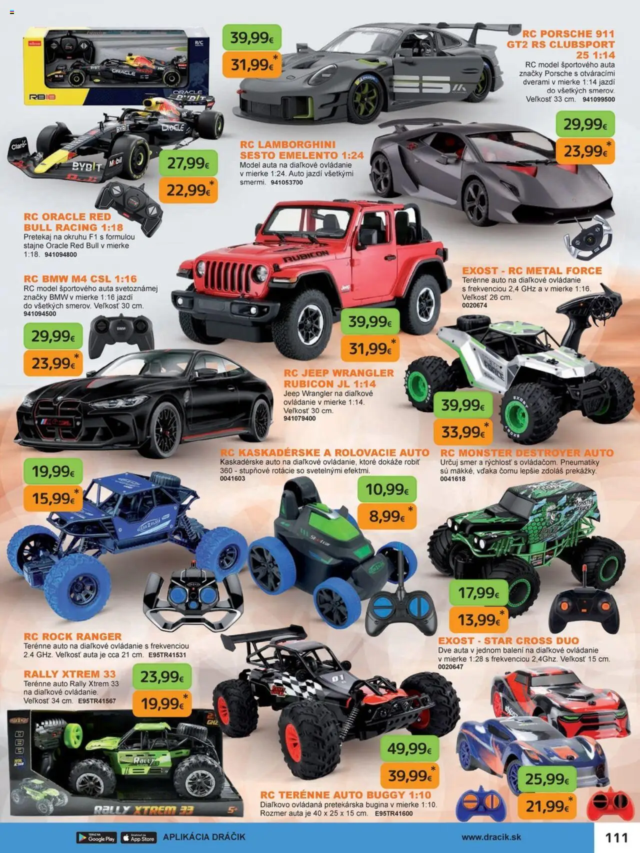 Nové Dráčik akcie – leták je platný od 03.10.2025 | Strana: 111 | Produkty: Auto na dialkové ovládanie, Red Bull