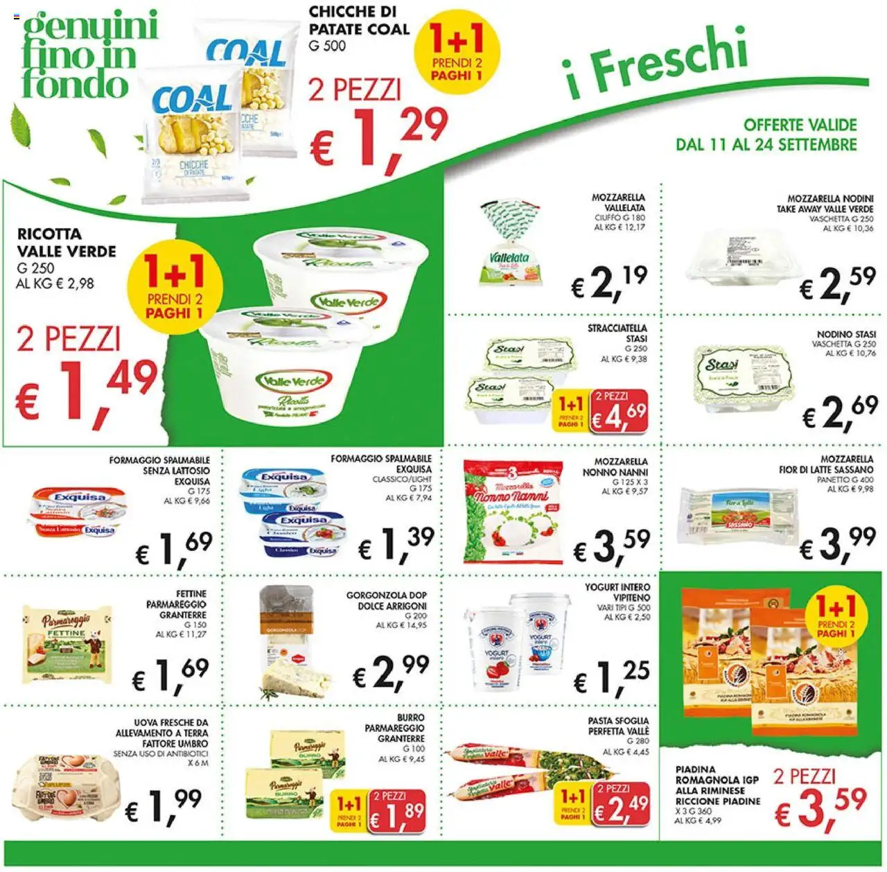 Volantino Coal del 11.09.2025 | Pagina: 8 | Prodotti: Mozzarella senza lattosio, Yogurt, Pasta sfoglia, Patate