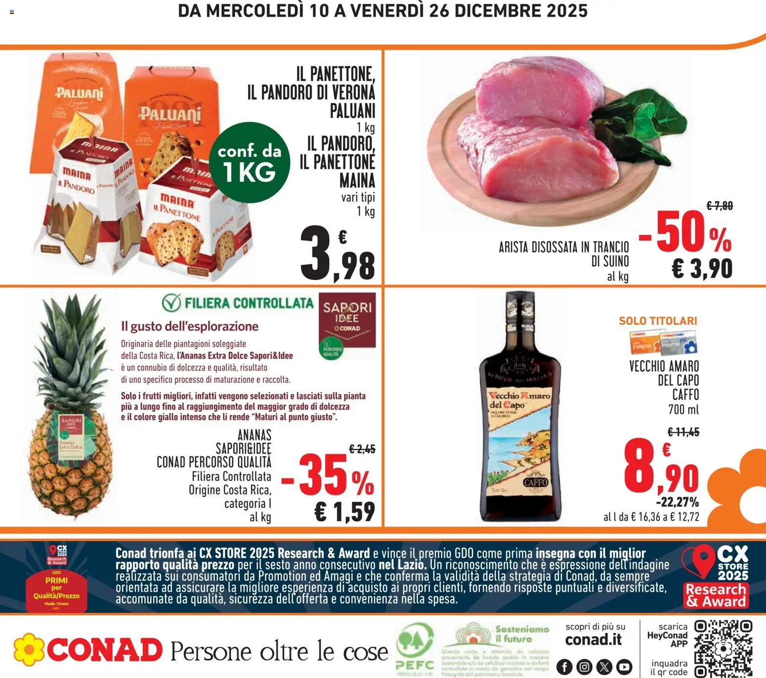 Volantino Conad del 10.12.2025 | Pagina: 32 | Prodotti: Suino, Pandoro, Panettone, Amaro