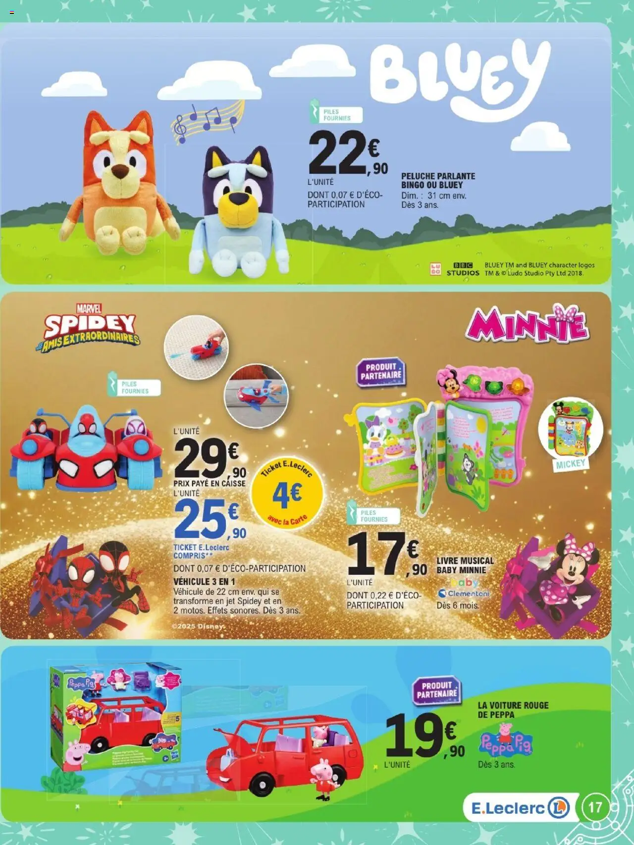 {H1} | Page: 17 | Produits: Peluche, Piles, Livre