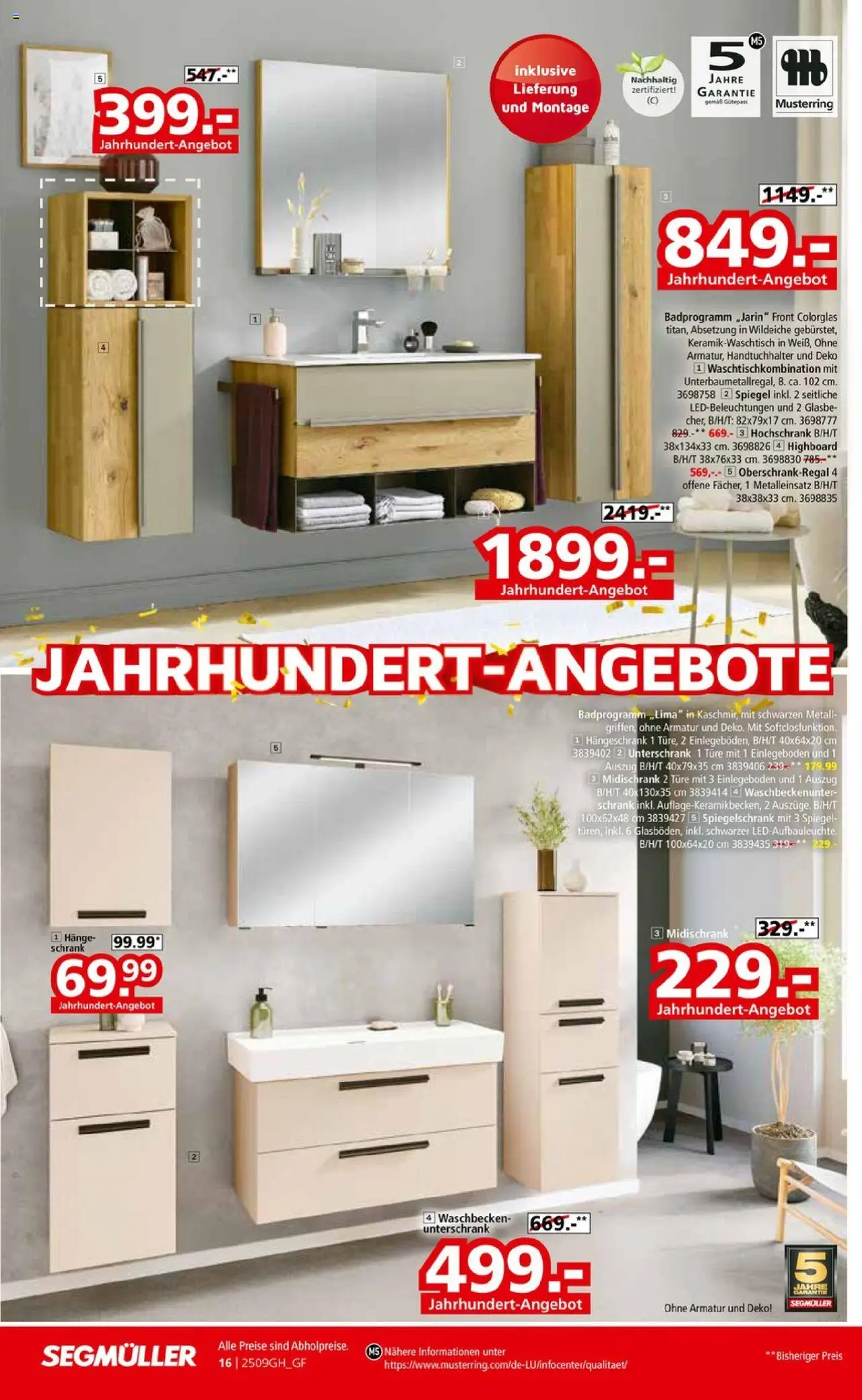 Segmüller Prospekt 	 – gültig ab 13.09.2025 | Seite: 34 | Produkte: Spiegel, Armatur, Hängeschrank, Hochschrank
