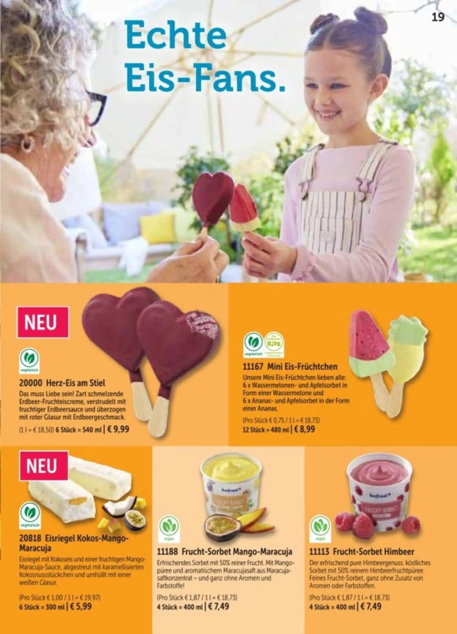 Bofrost Katalog Sommerprogramm – gültig ab 20.04.2026 | Seite: 19 | Produkte: Ananas, Mango, Wassermelone