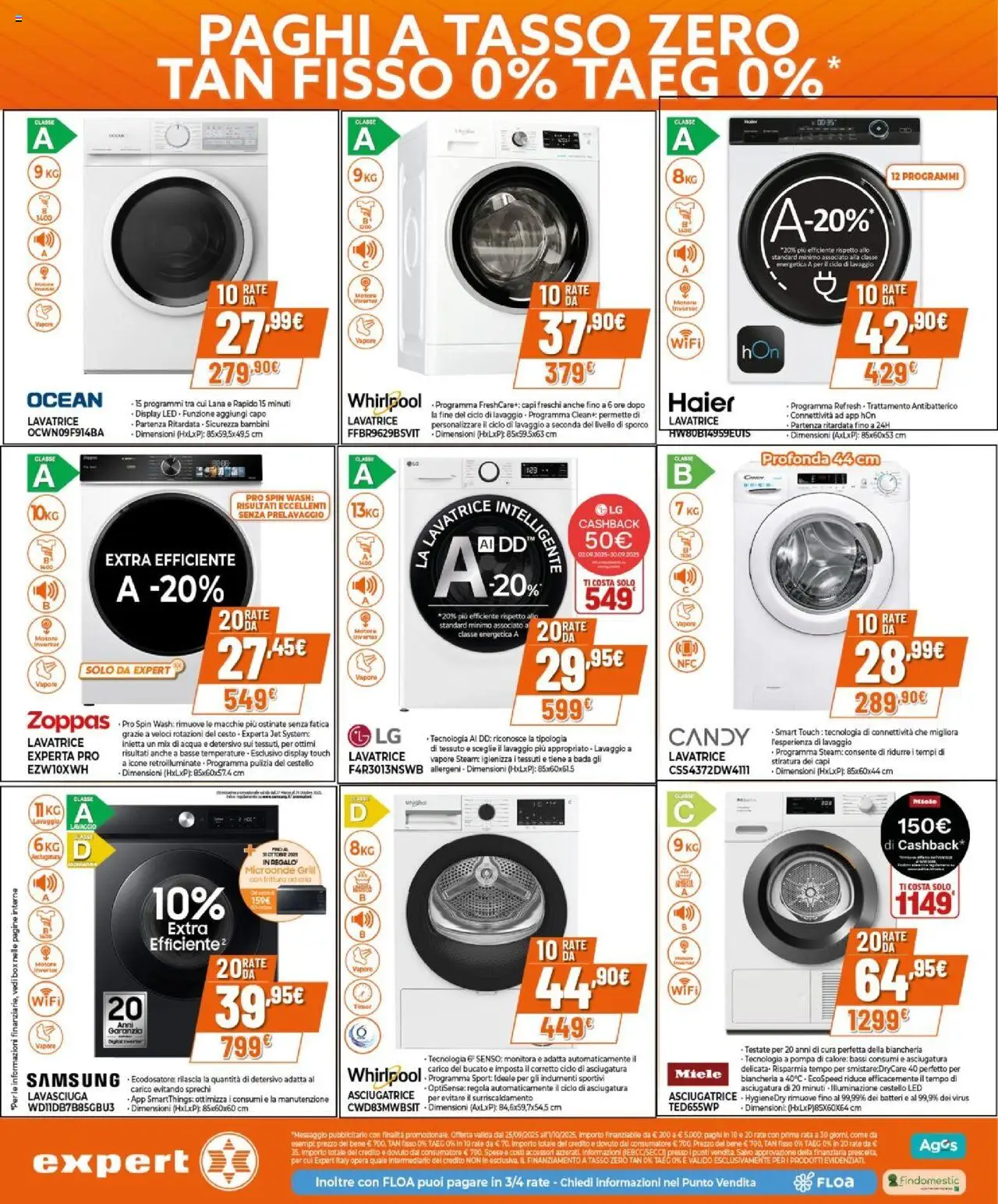 Volantino Expert del 25.09.2025 | Pagina: 18 | Prodotti: Microonde, Lavasciuga, Lavatrice, Miele