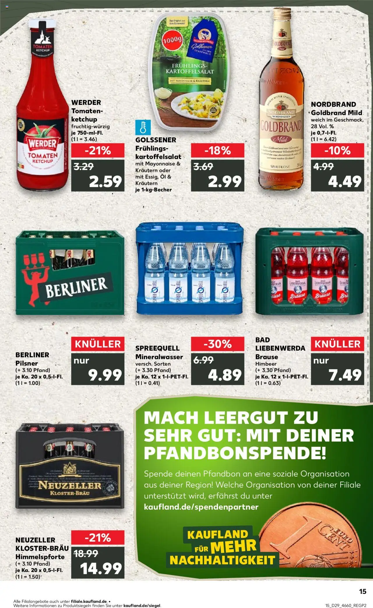 Kaufland prospekt Frankfurt (Oder)	 - gültig ab dem 17.07.2025 | Seite: 15 | Produkte: Öl, Bad, Mineralwasser, Ketchup