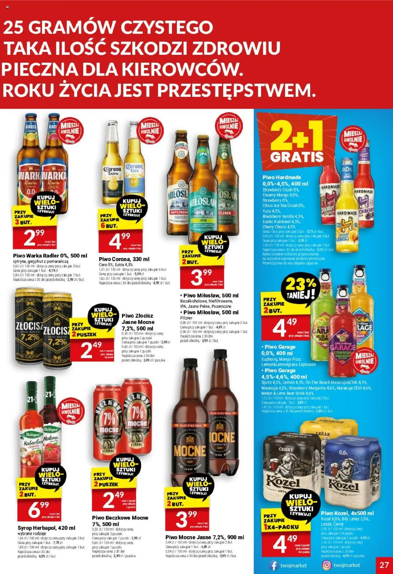 Twój Market Gazetka od 10.09.2025 | Strona: 27 | Produkty: Melon, Malina, Ice Tea, Leżak