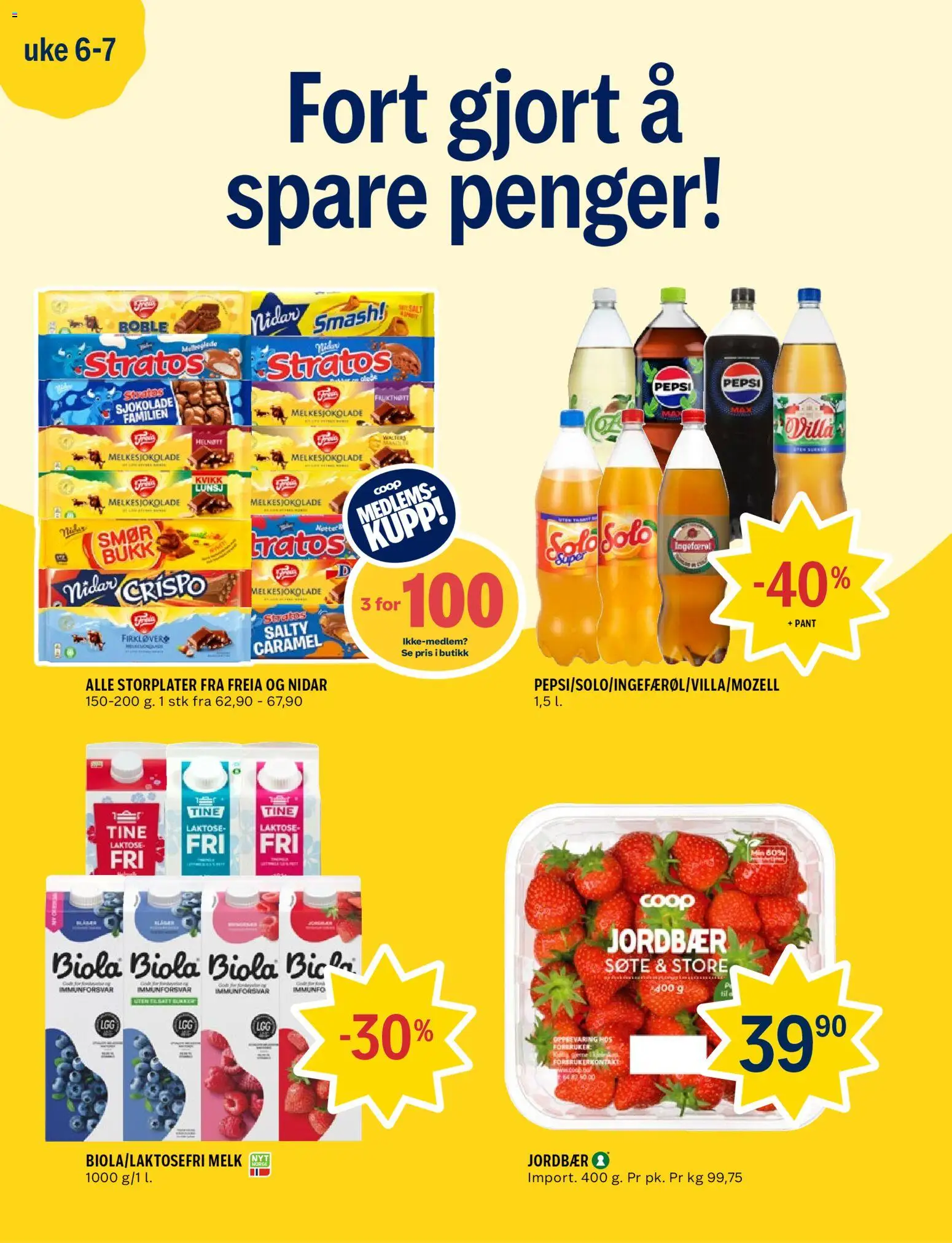 {H1} | Side: 2 | Produkter: Smør, Sjokolade, Jordbær, Суміш дитяча