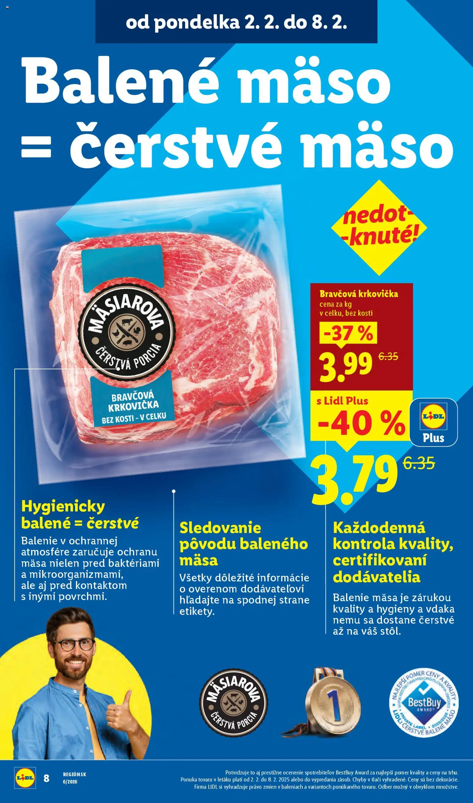 Nové Lidl akcie – leták je platný od 02.02.2026 | Strana: 12 | Produkty: Bravčová krkovička, Krkovička