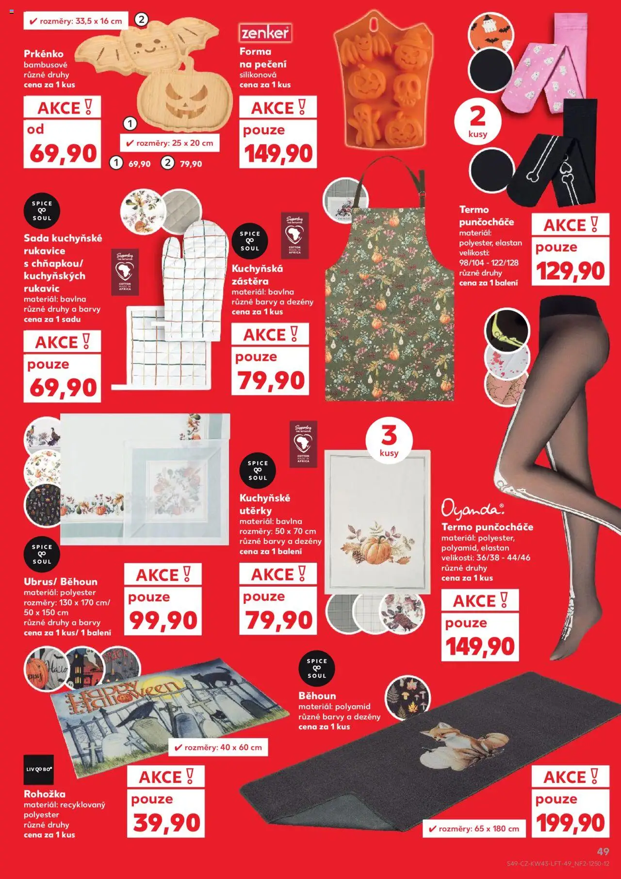 Kaufland leták - Chomutov od 22.10.2025 | Strana: 49 | Produkty: Rukavice, Zástěra, Prkénko, Punčocháče