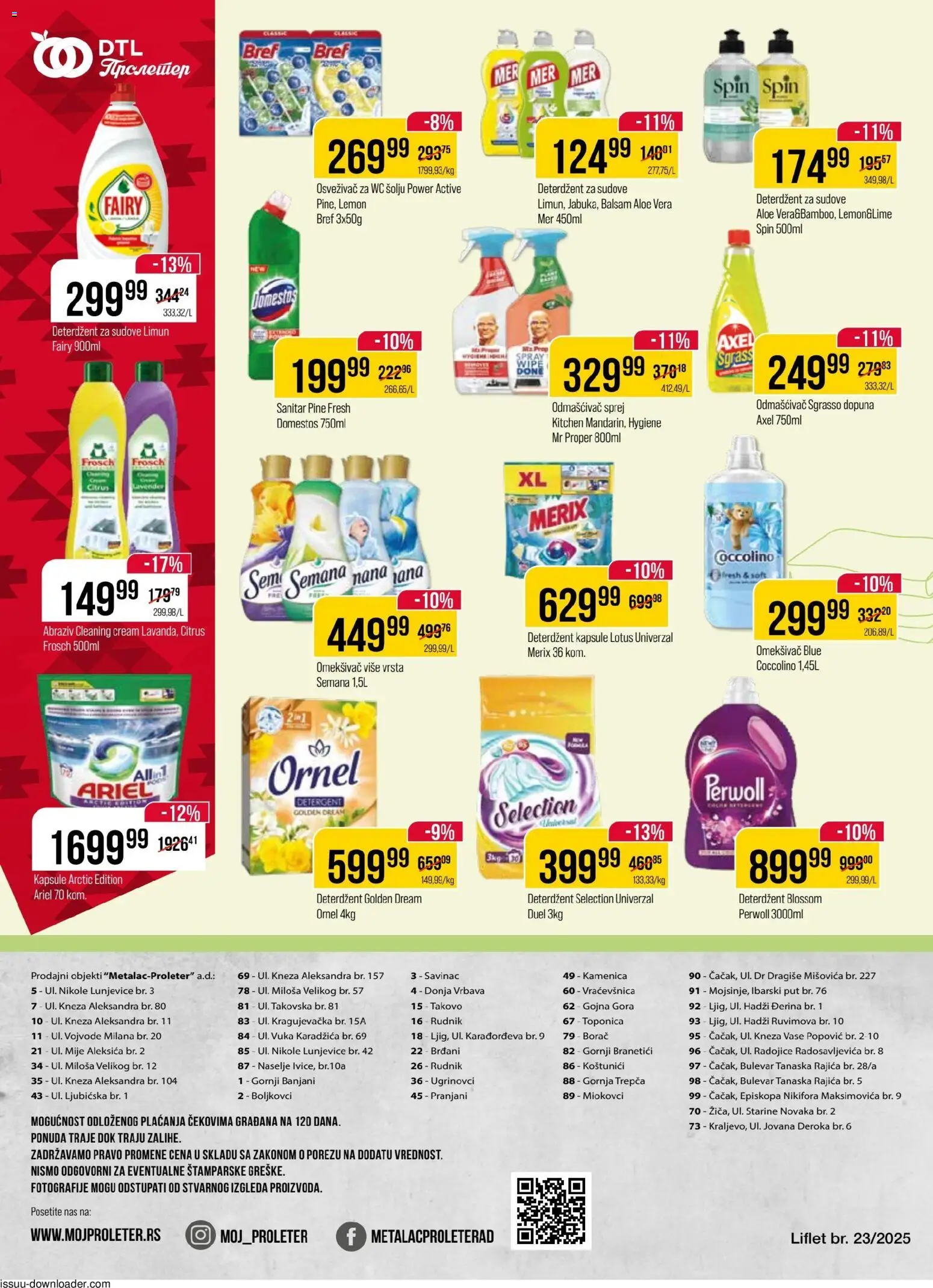 Metalac Proleter katalog - važi od 05.11.2025 | Strana: 10 | Proizvode: Kapsule, Perwoll, Mr proper, Limun