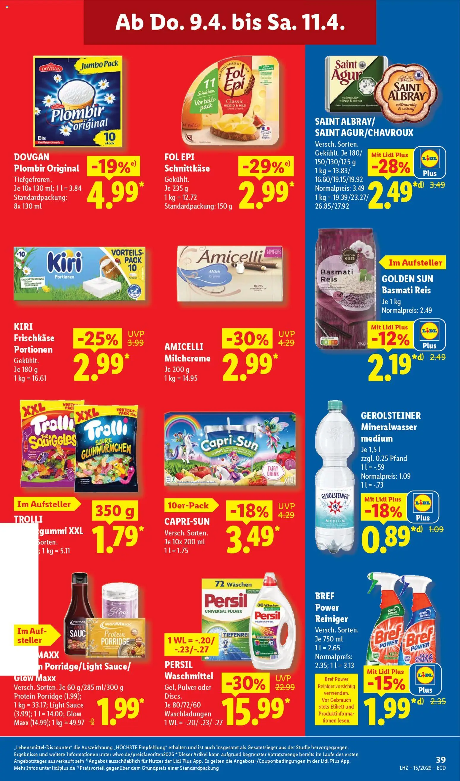 Lidl Prospekt – gültig ab 07.04.2026 | Seite: 57 | Produkte: Capri sun, Milch, Mineralwasser, Persil