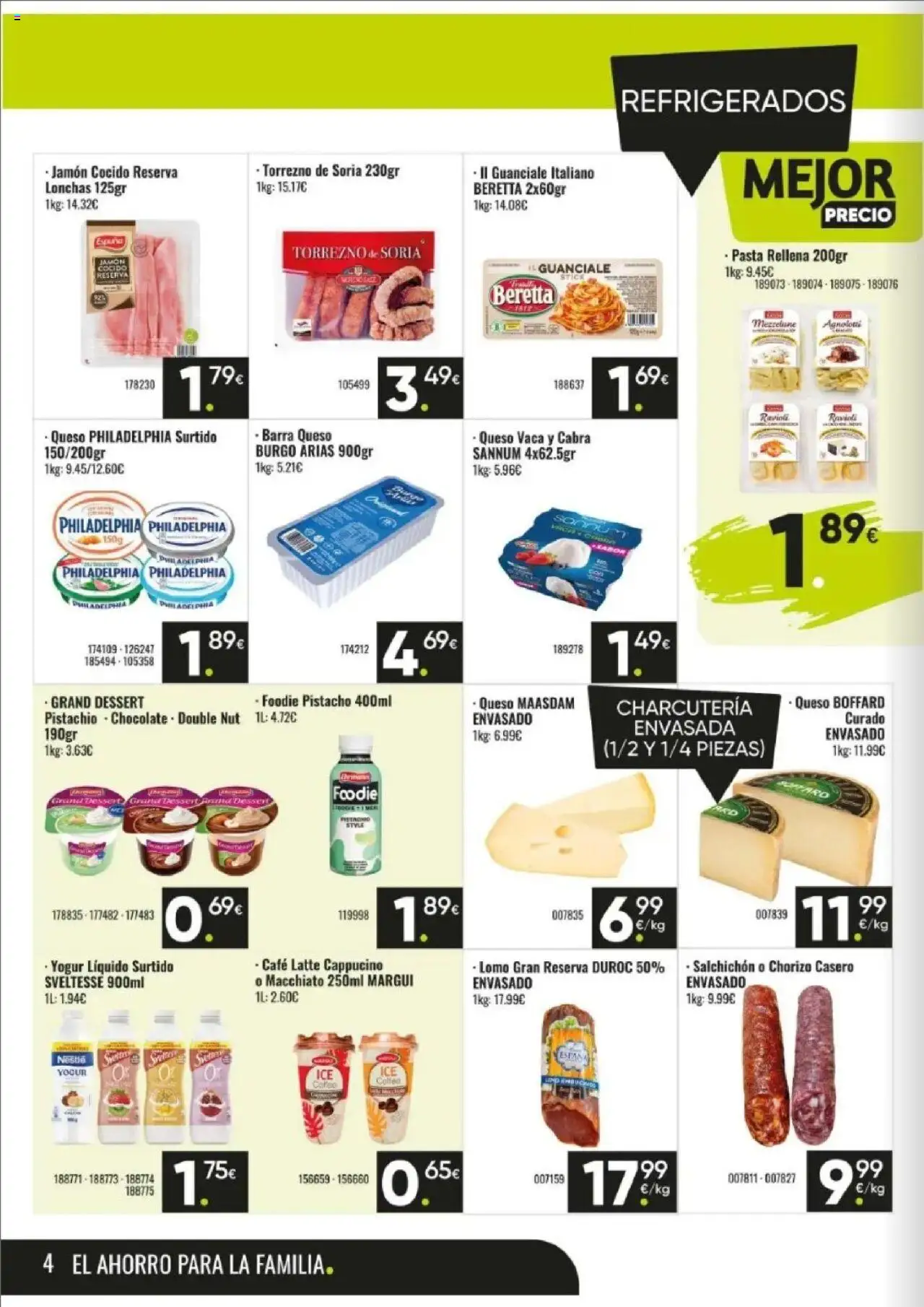 Family Cash folleto │ válido desde el 11.08.2025 | Página: 4 | Productos: Queso, Café, Jamón cocido, Pasta