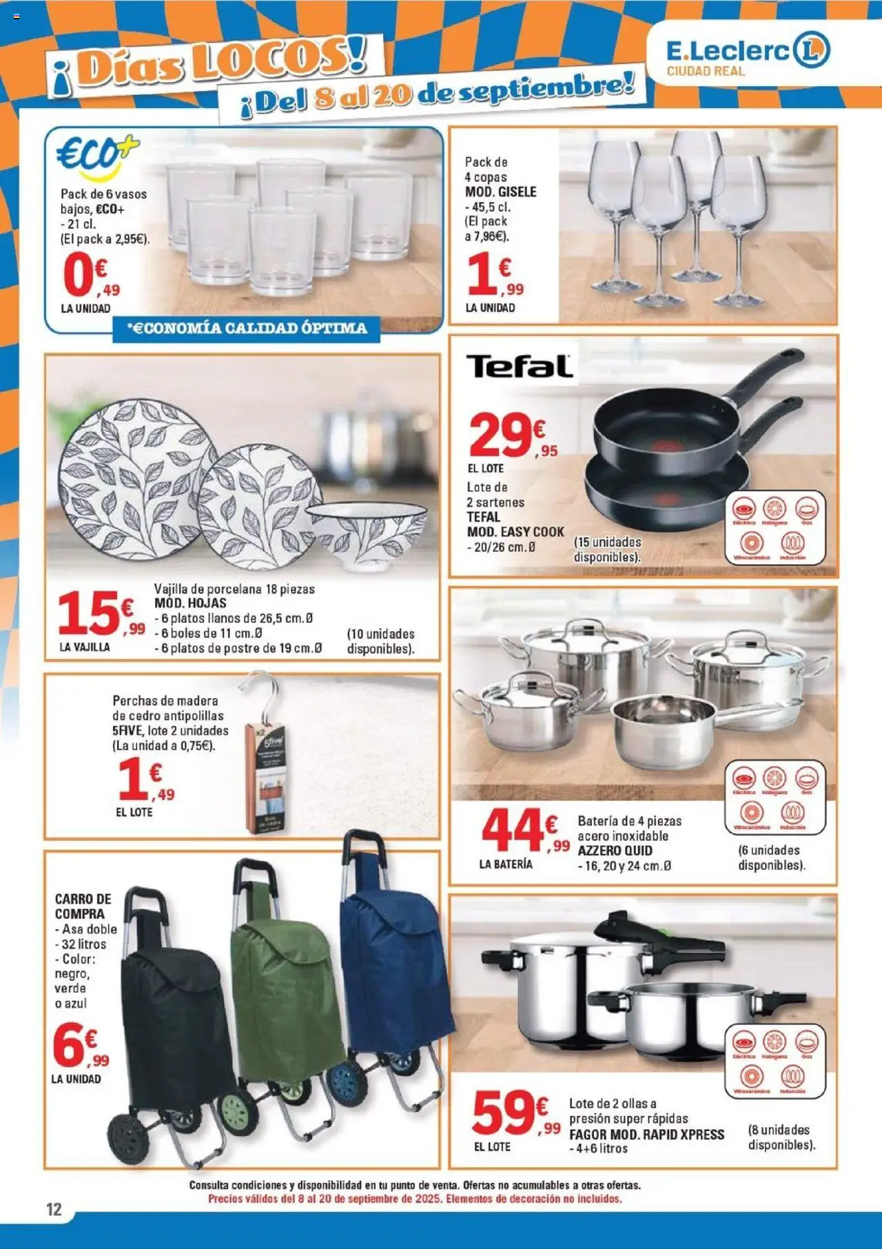 E.Leclerc folleto │ válido desde el 08.09.2025 | Página: 12 | Productos: Vasos, Βρεφικό κρεβάτι, Batería