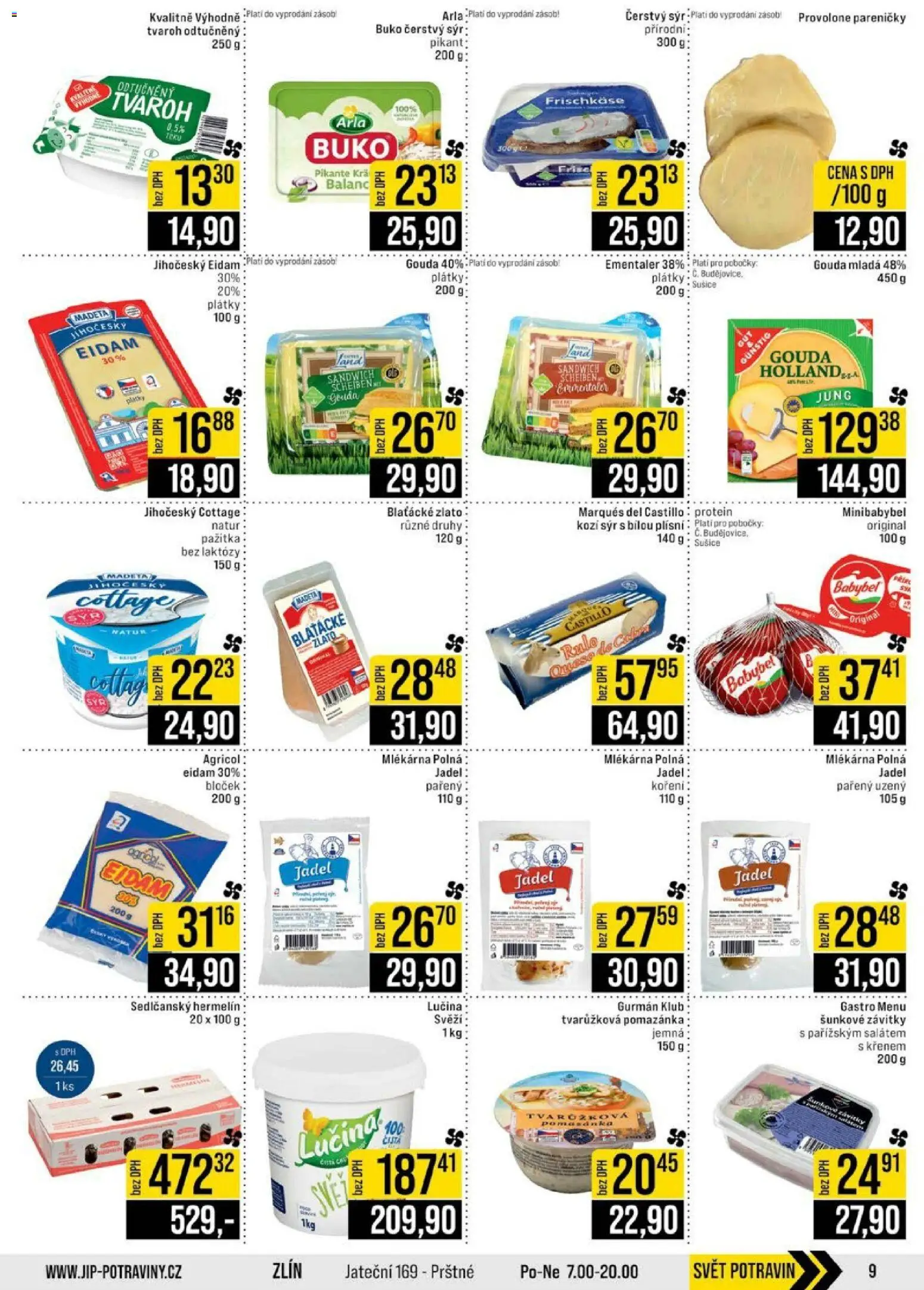 Jip leták - Cash & Carry od 08.04.2026 | Strana: 9 | Produkty: Gouda, Hermelín, Koření, Čerstvý sýr