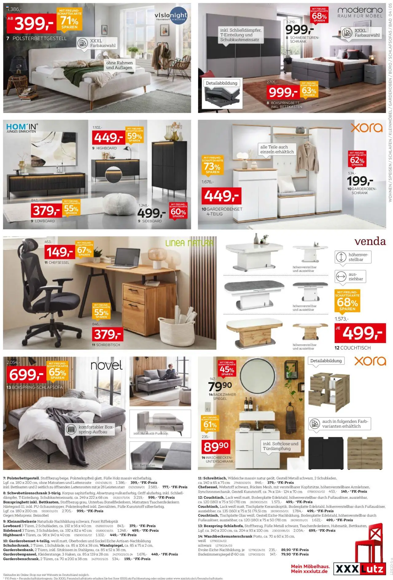 XXXL Lutz Prospekt 	 – gültig ab 29.09.2025 | Seite: 5 | Produkte: Boxspringbett, Couchtisch, Schrank, Spiegel