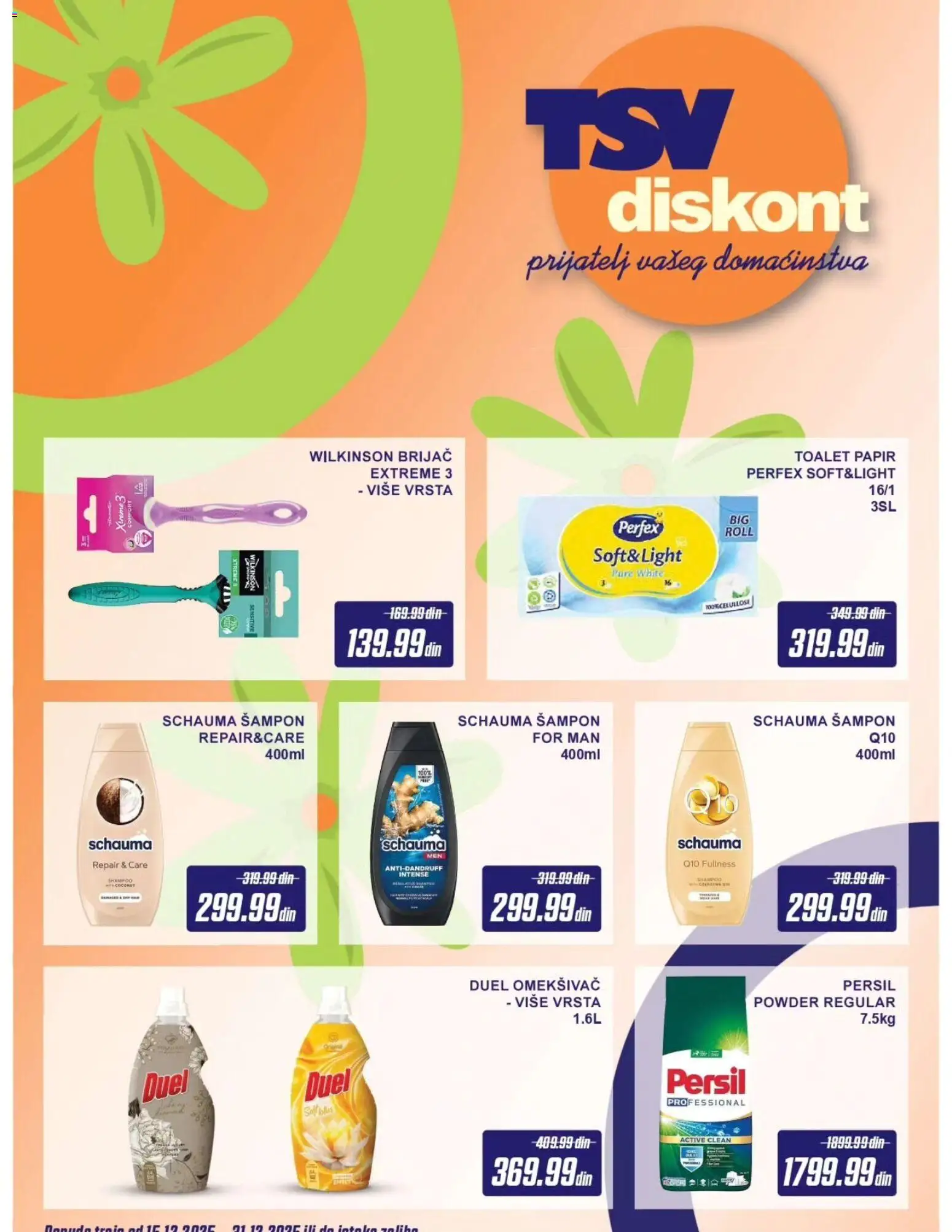 TSV Diskont katalog - važi od 15.12.2025 | Strana: 4 | Proizvode: Brijač, Toalet papir, Šampon, Persil