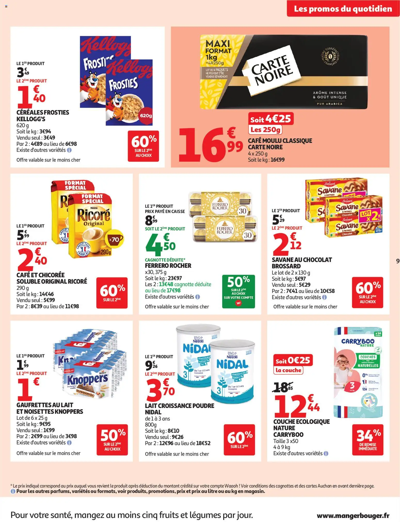 {H1} | Page: 9 | Produits: Ricoré, Café, Chocolat, Céréales