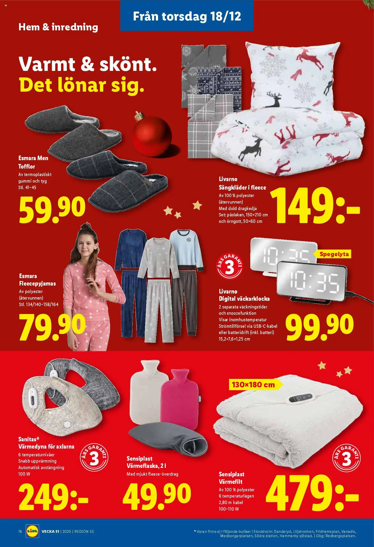 Lidl reklamblad aktuell från 15.12.2025 | Sida: 19 | Produkter: Batteri, Tofflor, Väckarklocka, Kabel