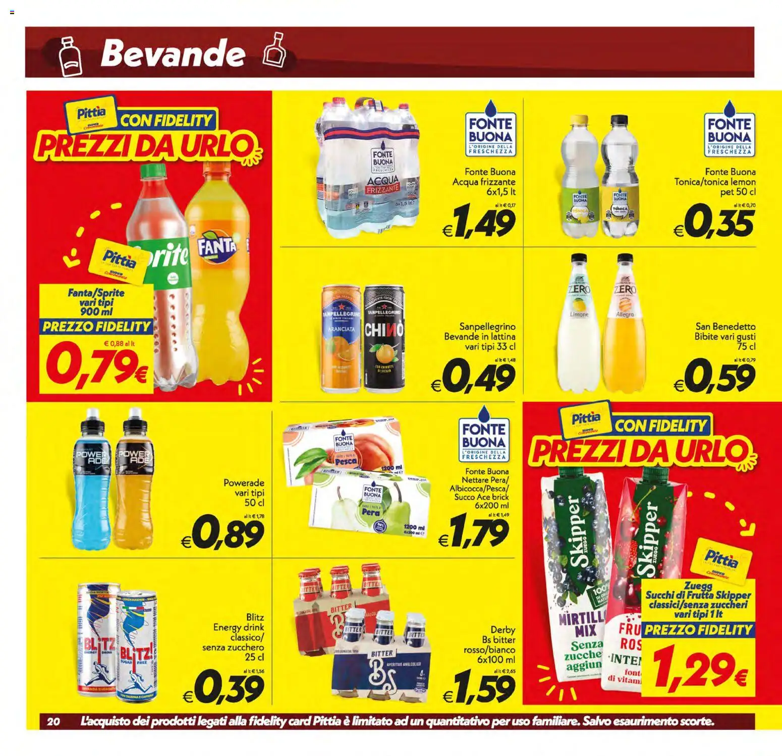 Volantino SuperConveniente del 13.01.2026 | Pagina: 20 | Prodotti: Succo, Acqua, Frutta, Aperitivo