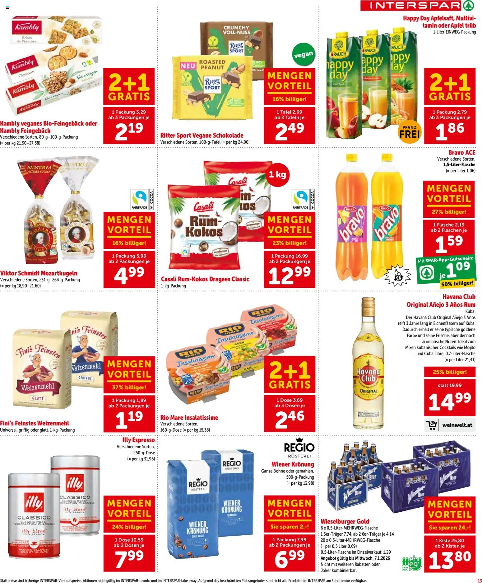 Interspar Flugblatt - Wien gültig ab 02.01.2026 | Seite: 13 | Produkte: Schokolade, Bier, Äpfel