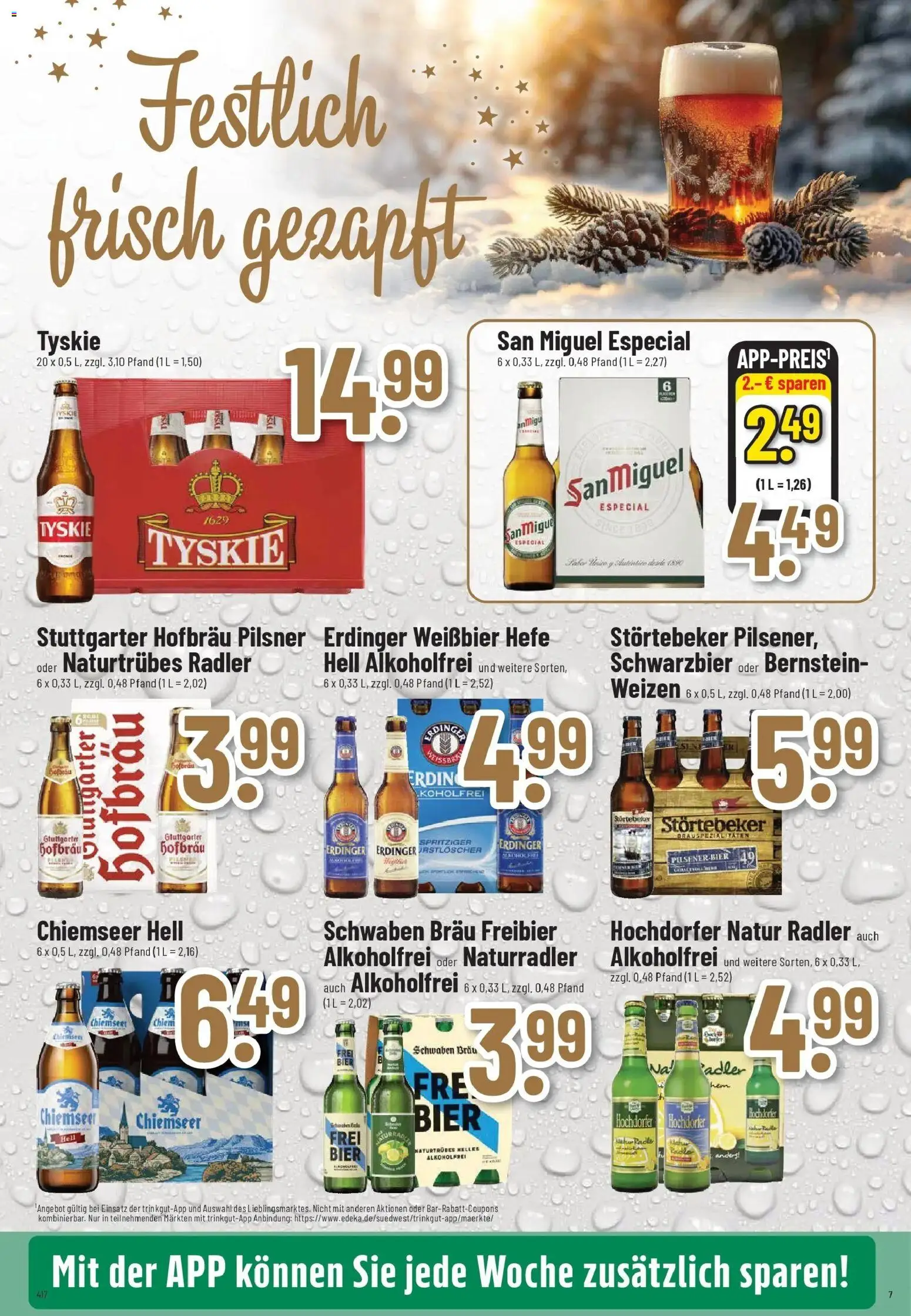 Trinkgut - trinkgut: Wochenangebote – gültig ab 07.12.2025 | Seite: 7 | Produkte: Tyskie, Erdinger, Bier, Radler