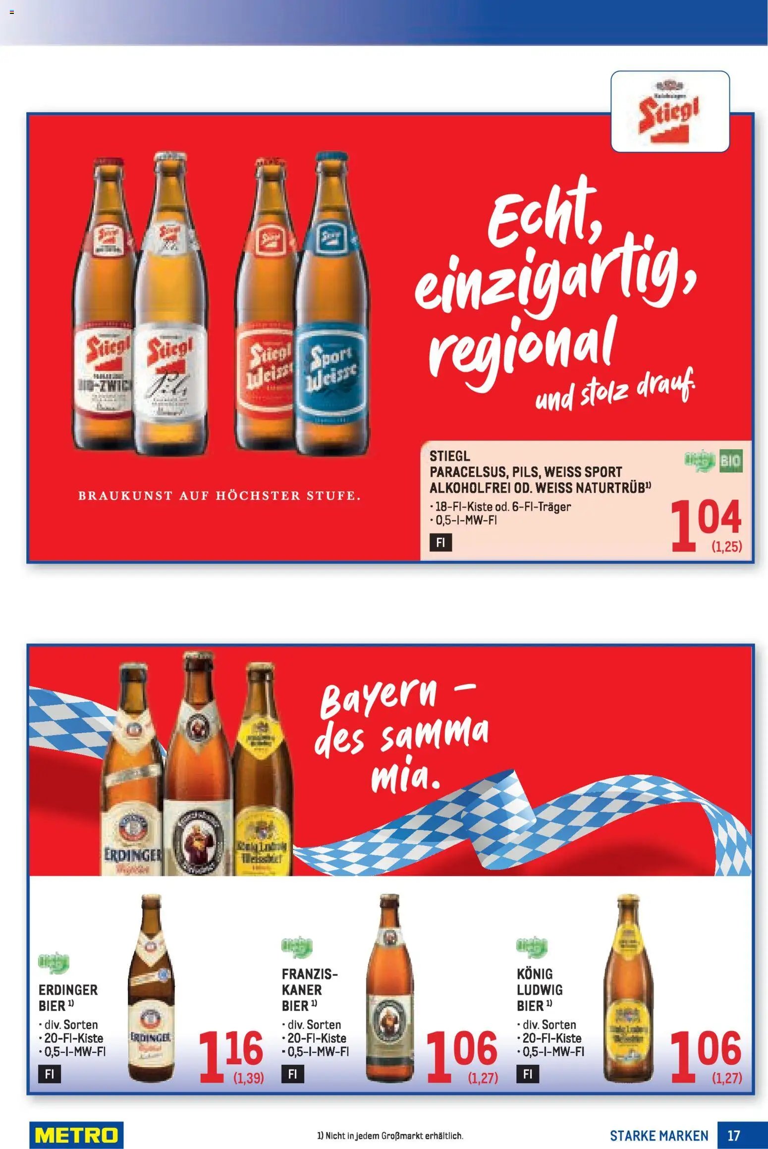 Metro Starke Marken gültig ab 05.03.2026 | Seite: 17 | Produkte: Bier