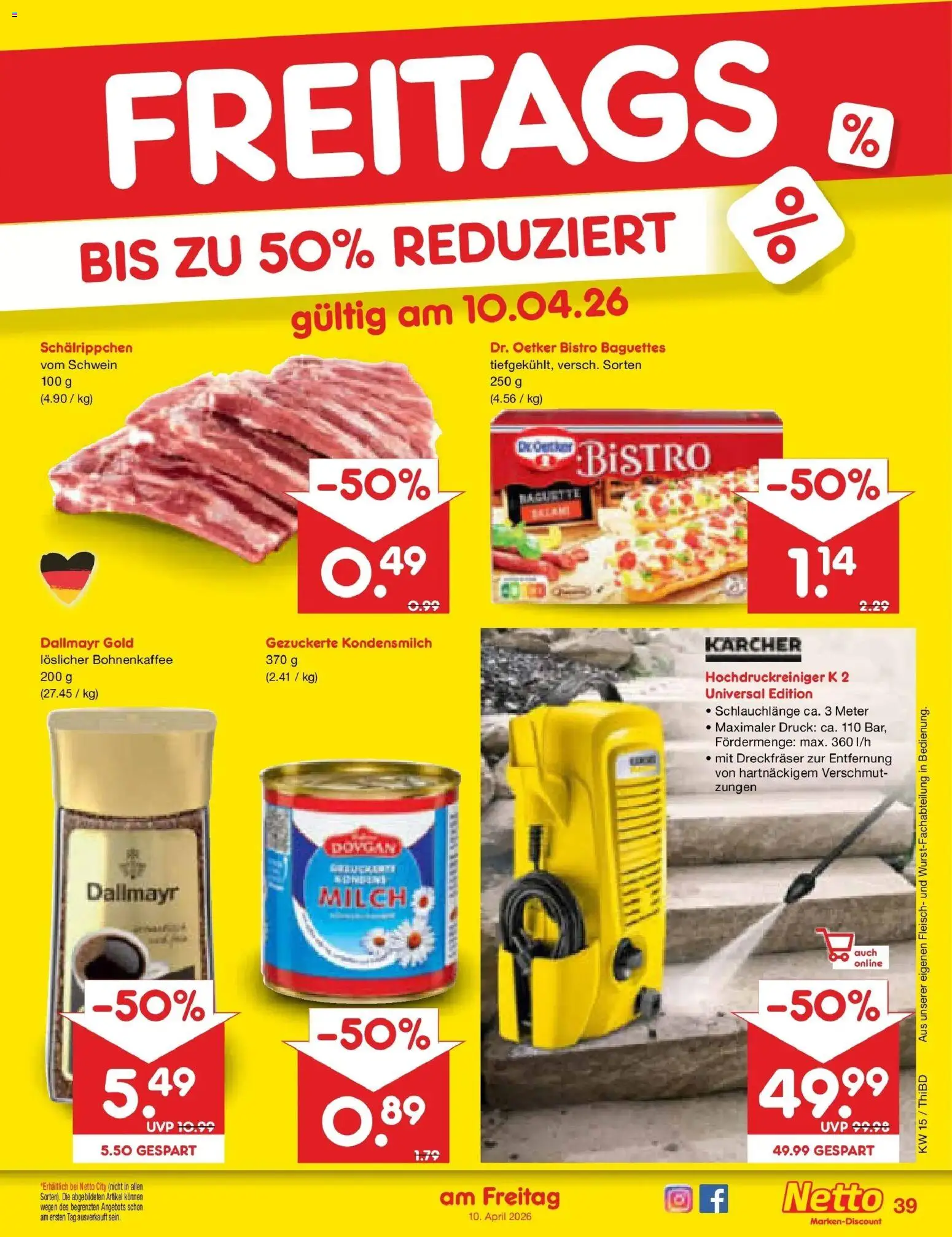 Netto Marken-Discount Prospekt Thiendorf	 – gültig ab 05.04.2026 | Seite: 57 | Produkte: Baguette, Dallmayr, Hochdruckreiniger, Fleisch